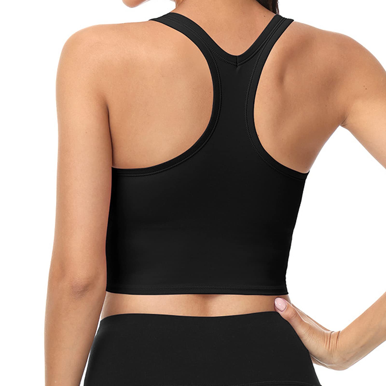 High Support Women's Sports Bra - Racerback Yoga Top with Removable Bra Pads for Running, Workout & Gym - Breathable Workout Shirts for Active Women
