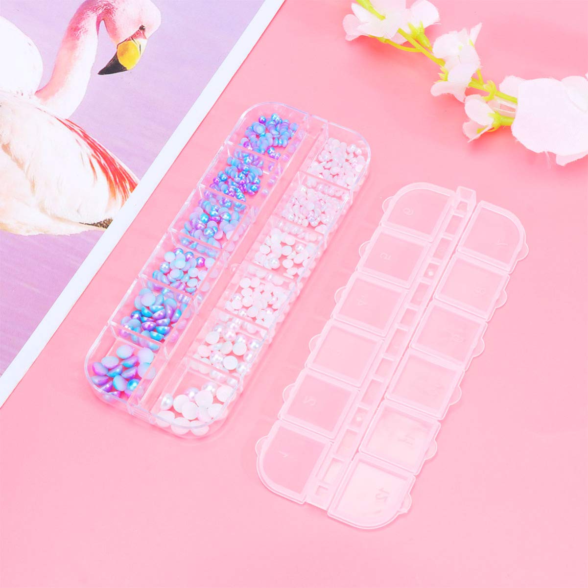 Milisten Professional Nail Art Kit - 8 Boxes Rhinestones, 3D Charms, Pearls & Confetti for Manicure | DIY Nail Design Supplies for Salon, Home Use & Gift Giving
