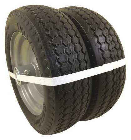 Flat Free Polyurethane Wheels (Silver, Pack of 2) - Heavy Duty Replacement Wheels for Carts, Hand Trucks & Garden Equipment