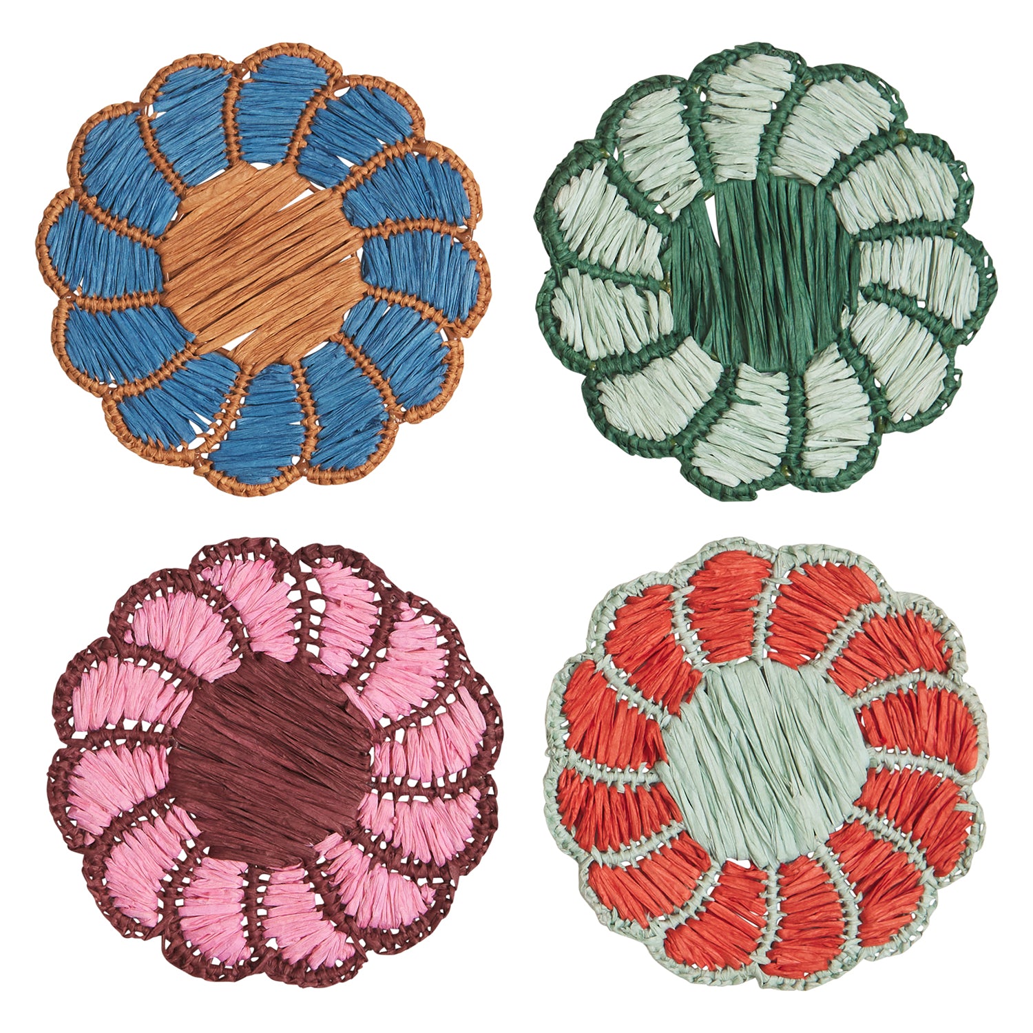 Magnolia Coaster Set - 4-Piece Jade Stone Drink Coasters for Home & Office - Elegant Tabletop Decor for Coffee, Wine, and Beverage Protection