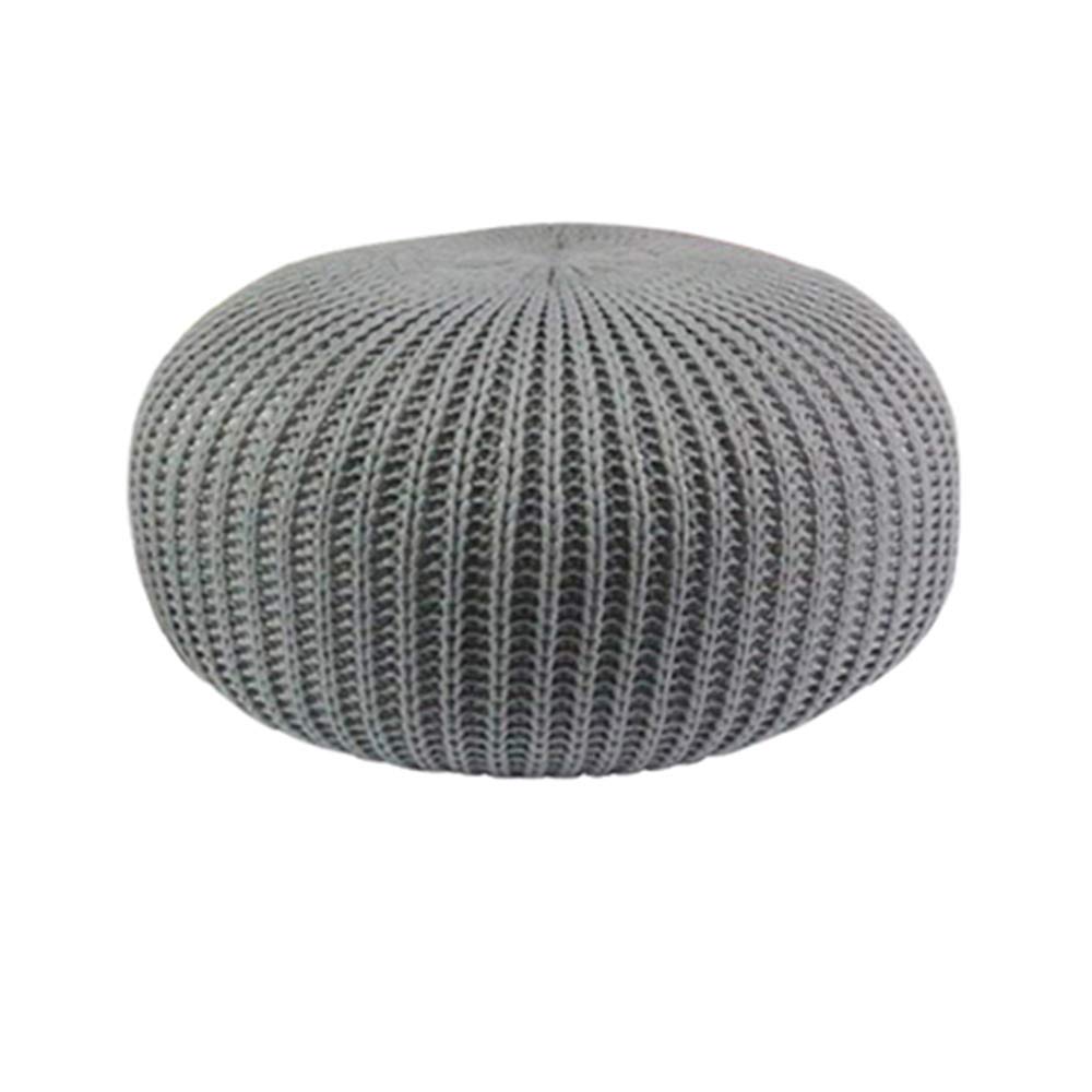Handmade Round Knitted Ottoman Pouf - Soft Bean Bag Floor Chair & Decorative Footrest for Living Room, Bedroom, Kids Room | Cozy Home Decor & Lounge Seating Solution