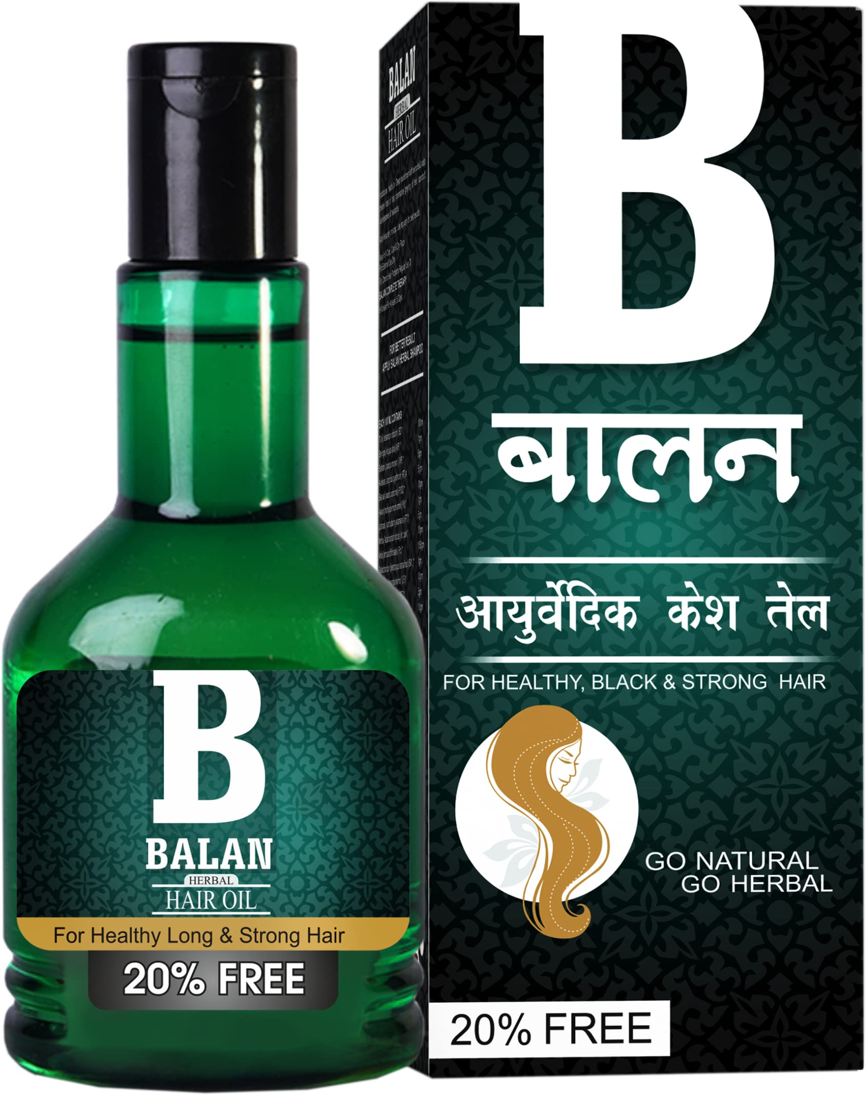 Balan Hair Oil - 100ml + 20ml Free | Natural Hair Growth Treatment for Men & Women | Reduces Hair Fall, Repairs Damage & Prevents Graying | Organic Scalp Care Solution for Thicker, Healthier Hair - Perfect for Daily Use, Styling & Hair Care Routine