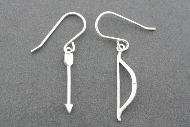 Sterling Silver Bow and Arrow Earrings - Elegant Jewelry for Archery Lovers, Perfect for Gifts, Parties, and Everyday Wear