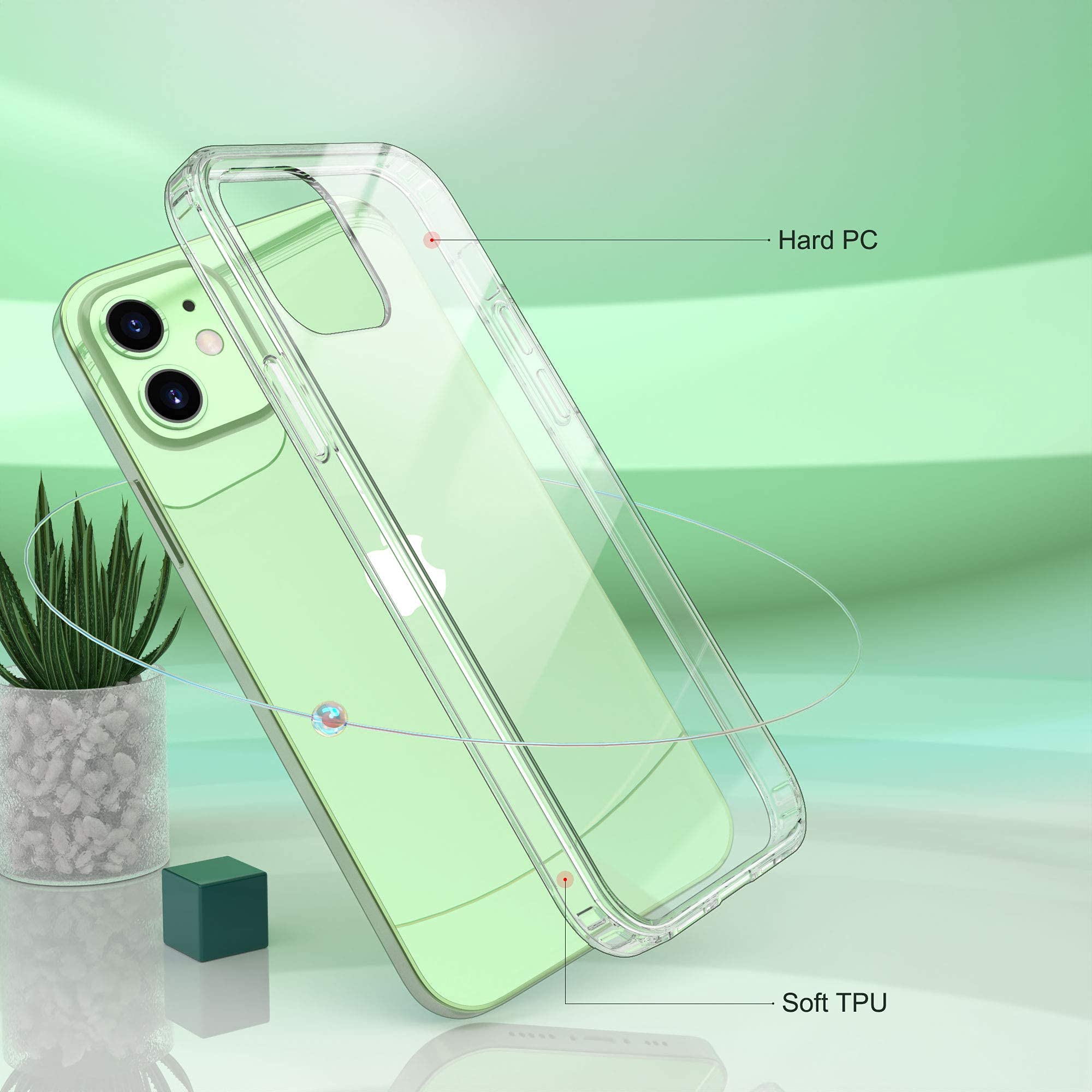 Premium ULAK iPhone 12 Wallet Case & iPhone 12 Pro Flip Cover - Slim Transparent Protective Case with Card Holder for iPhone 12/12 Pro (6.1