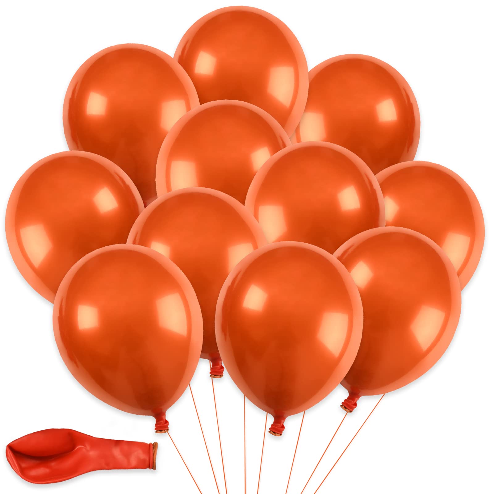 50 PCS 10 Inch Chrome Orange Balloons - Double-Layered Metallic Burst Orange Latex Balloons for Birthday, Baby Shower, Wedding, Anniversary & Graduation Party Decorations - Perfect for Indoor & Outdoor Events, Photo Backdrops & Festive Celebrations