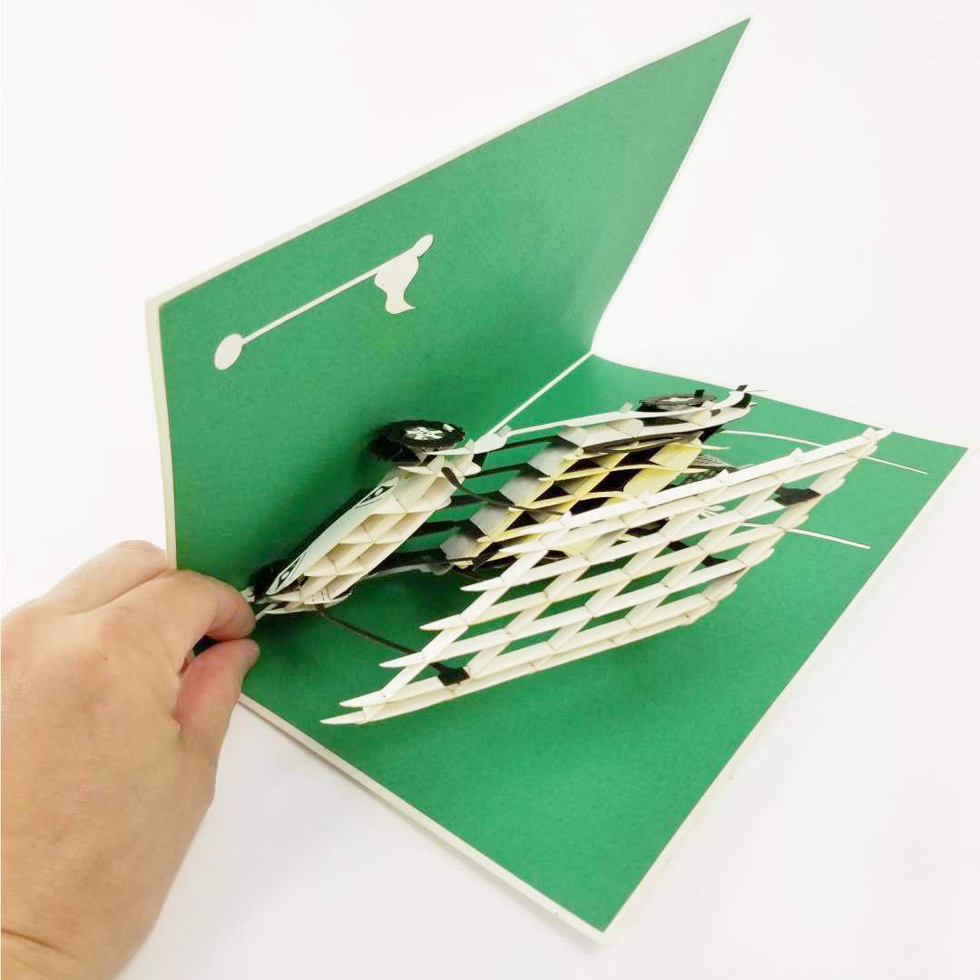 3D Pop-Up Golf Cart Greeting Card - Retirement, Birthday, Father's Day Card for Golf Lovers | Unique Golf Gifts for Men & Golfer Fans | Perfect for Celebrations & Special Occasions (Dark Green)