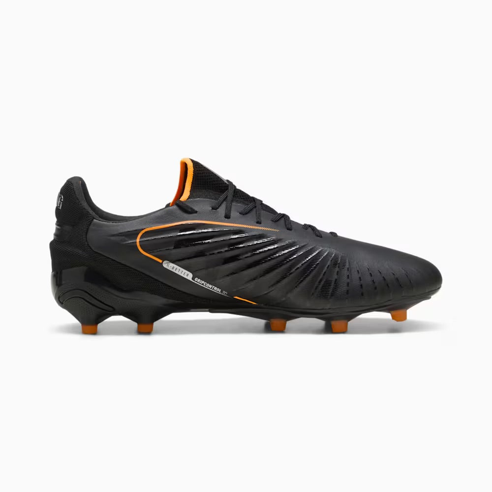 Puma King Ultimate FG/AG Football Boots for Men - Black/Fire/Silver - Lightweight Soccer Cleats for Firm & Artificial Grass - Perfect for Training & Matches