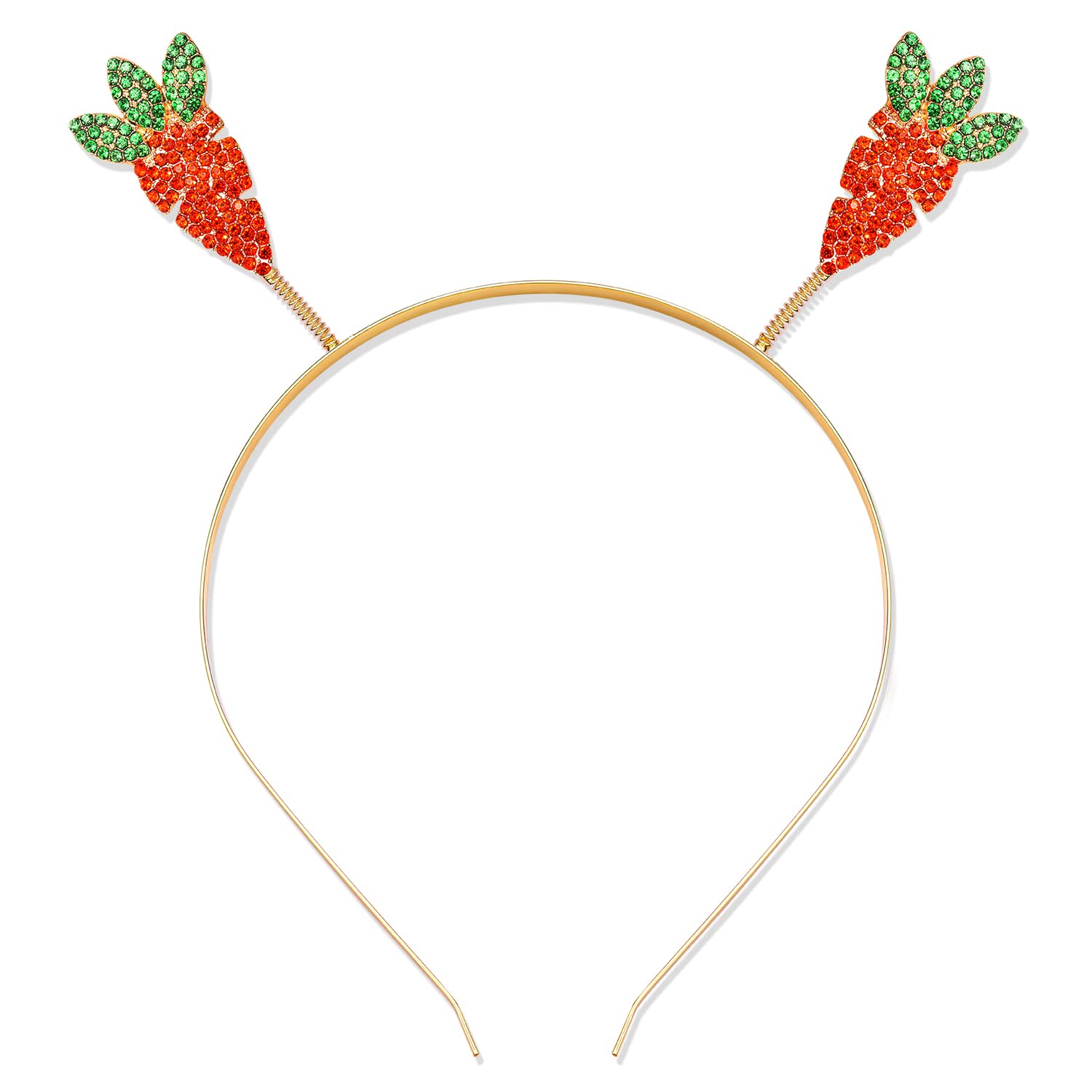 Sparkling Rhinestone Carrot Headband - Elegant Easter Bunny Hair Accessories for Women | Easter Party Costume, Spring Festival, Photo Props & Holiday Celebration