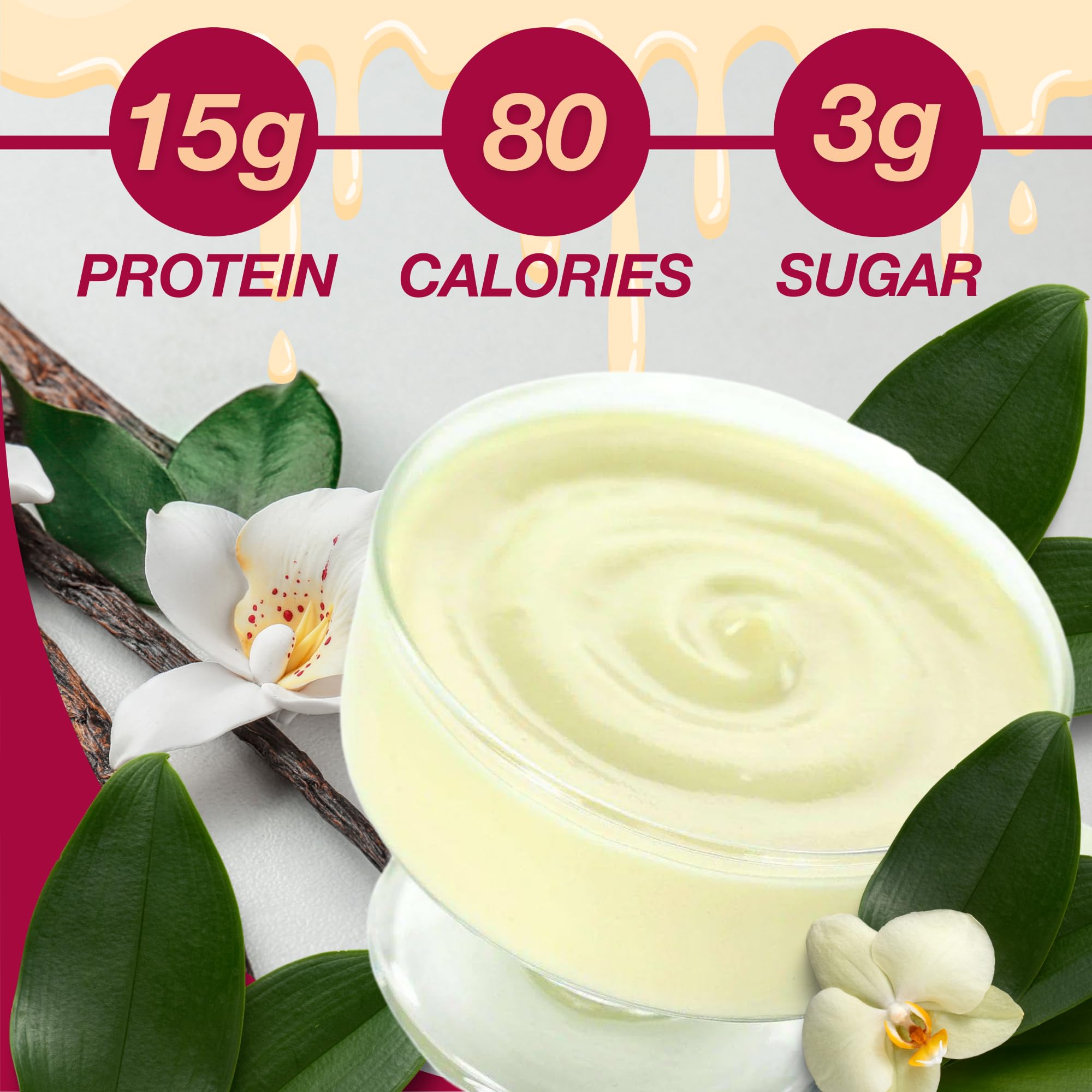 ProtiDIET Vanilla Instant Pudding Mix - Gluten Free, Low Fat, High Protein Snack with Nutritious Minerals - Healthy Low Sugar Dessert for Active Adults & Weight Management - 7 Single-Serve Pouches - Perfect for Post-Workout, Keto Diet & On-the-Go Nutrition