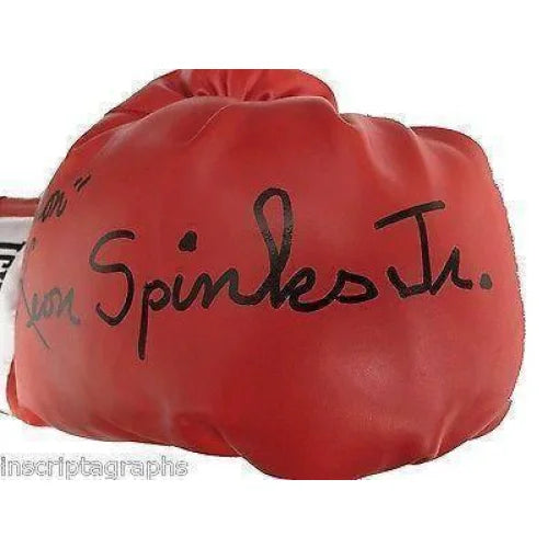 Leon Spinks Jr. Signed Boxing Glove with COA - Limited Edition #D/10 - Rare Neon Autograph - Muhammad Ali Rival - Perfect for Boxing Memorabilia Collectors & Sports Fans Display