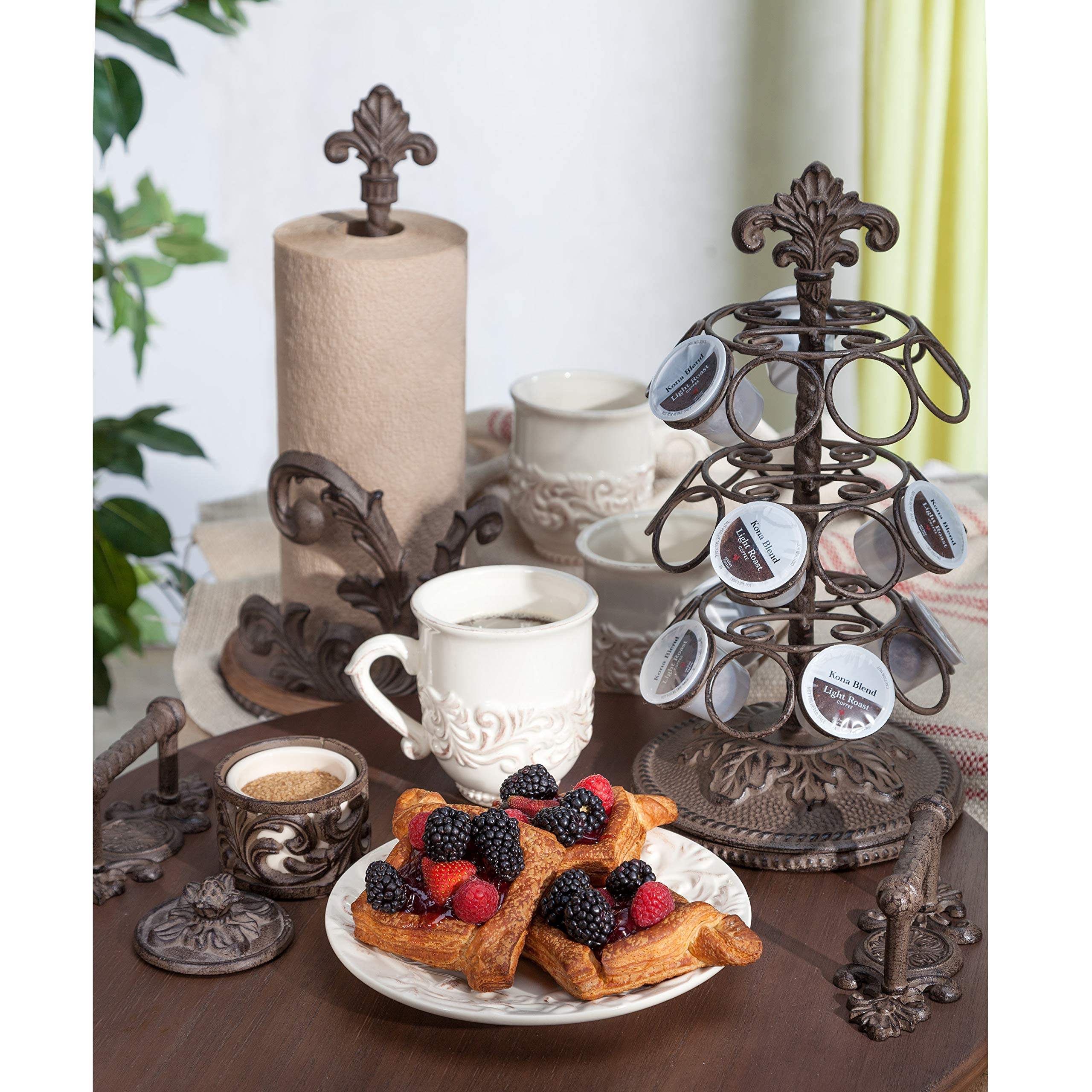GG Collection Acanthus Coffee Pod Holder - 27 Pod Capacity with 3 Rotating Carousels - Perfect for Keurig K-Cup Storage & Kitchen Organization