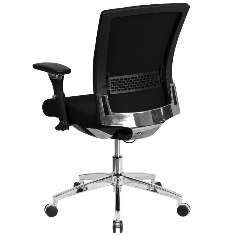 HERCULES Series 24/7 Heavy Duty 300 lb Capacity Black Fabric Ergonomic Office Chair with Seat Slider - Perfect for Long Work Hours, Gaming, and Home Office Use