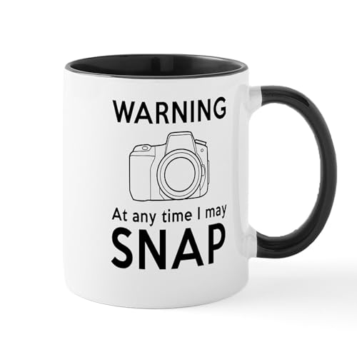 White/Black Inside - Warning May Snap Photographer Mugs