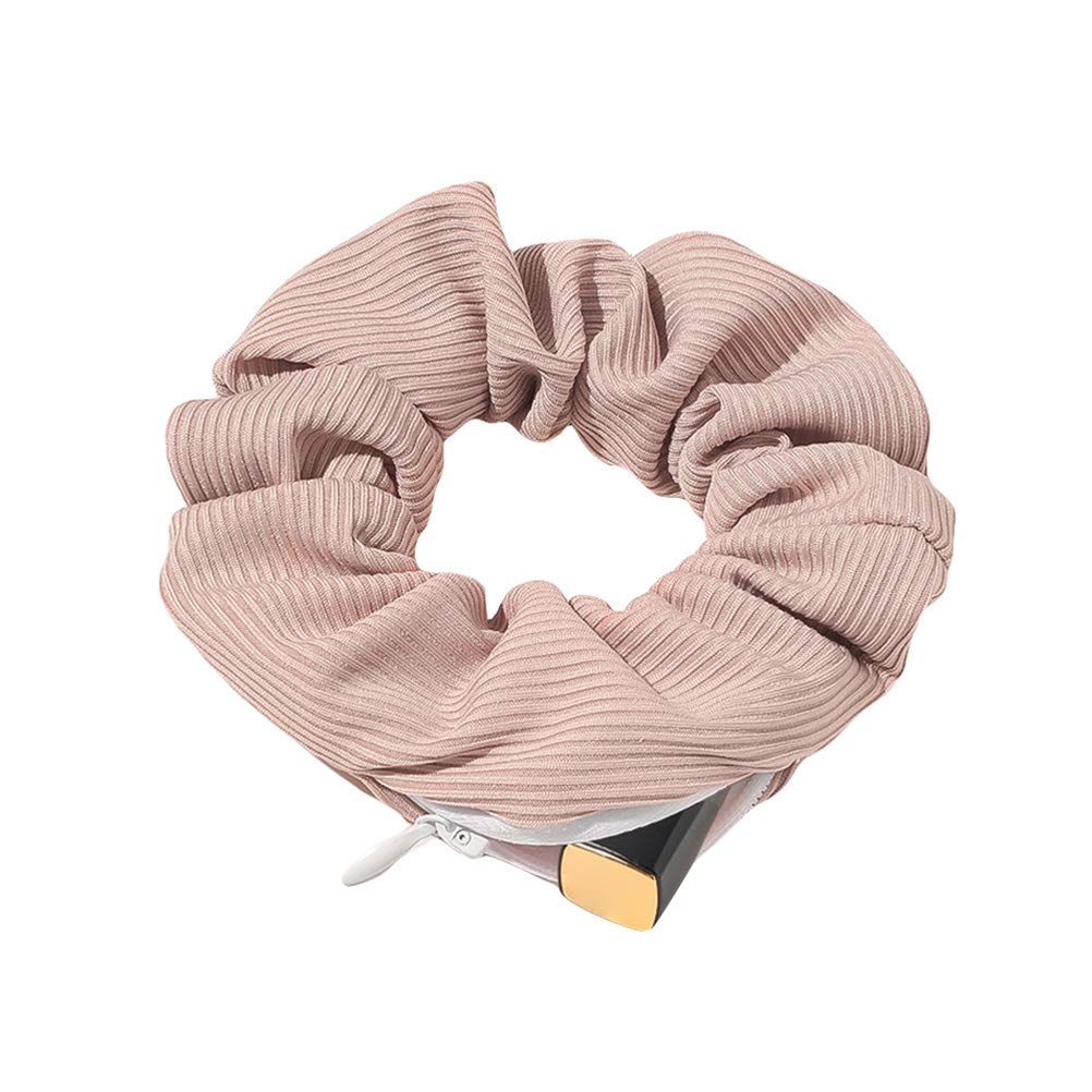 NNGT Pocket Hair Scrunchies - Elastic Hair Ties with Hidden Zipper Pocket for Keys & Small Items - Women Girls Hair Accessories - Perfect for Gym, Travel & Everyday Use