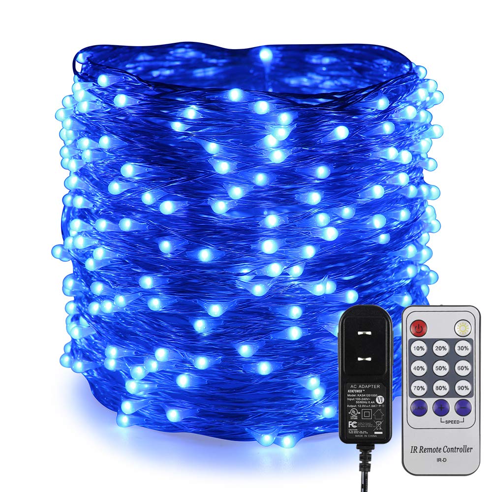 300 LED Fairy Lights Plug in - 99Ft/30M Silver Coated Copper Wire String Lights for Indoor Outdoor Decor | Bedroom, Garden, Party, Christmas Tree, Wedding | Waterproof Starry Lights (Blue)