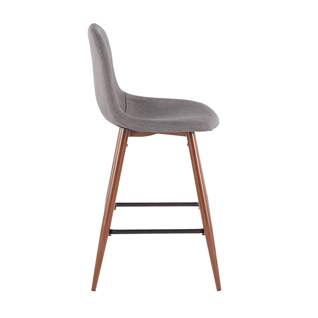 Modern Pebble Counter Stools (Set of 2) - Bar Height Kitchen Island Stools with Back Support for Dining Room, Breakfast Nook & Home Decor