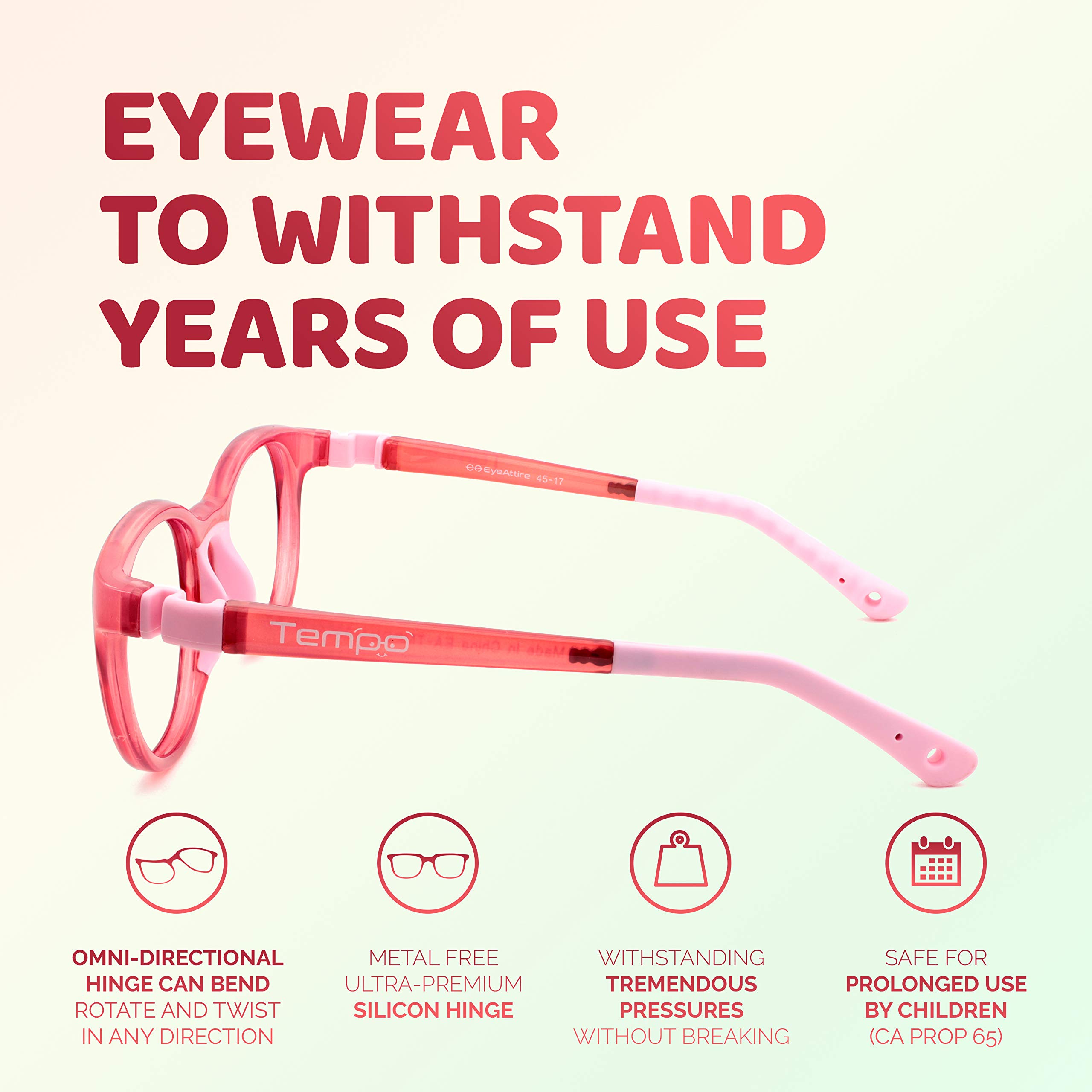 Unbreakable Kids Glasses 3011 - Flexible & Durable Children's Eyewear for School, Sports & Everyday Use | Tempo Fashion Glasses for Boys & Girls