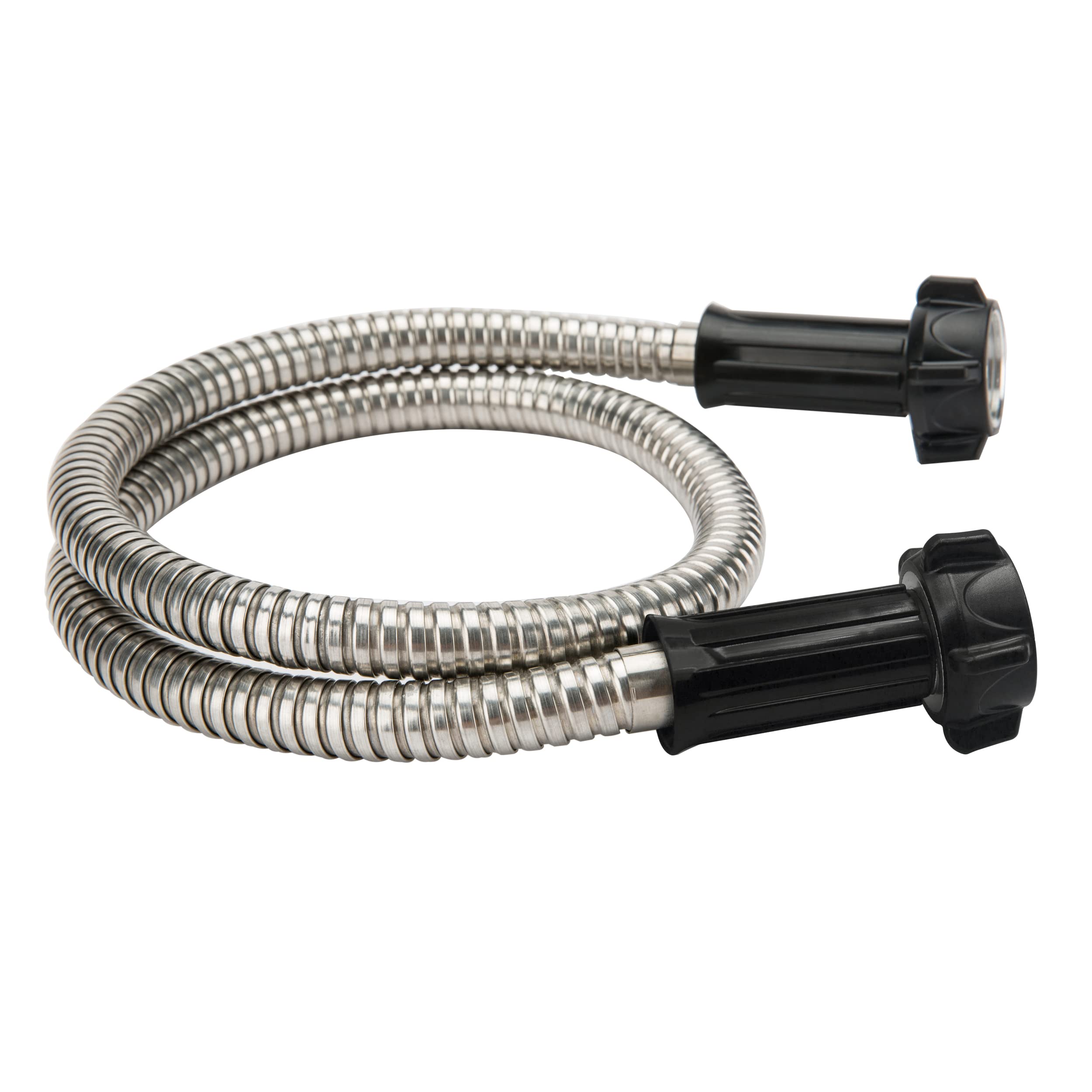 Yanwoo 5ft Heavy Duty 304 Stainless Steel Garden Hose with Female to Female Connector - Durable Metal Water Hose for Outdoor Gardening, Car Washing & Yard Cleaning