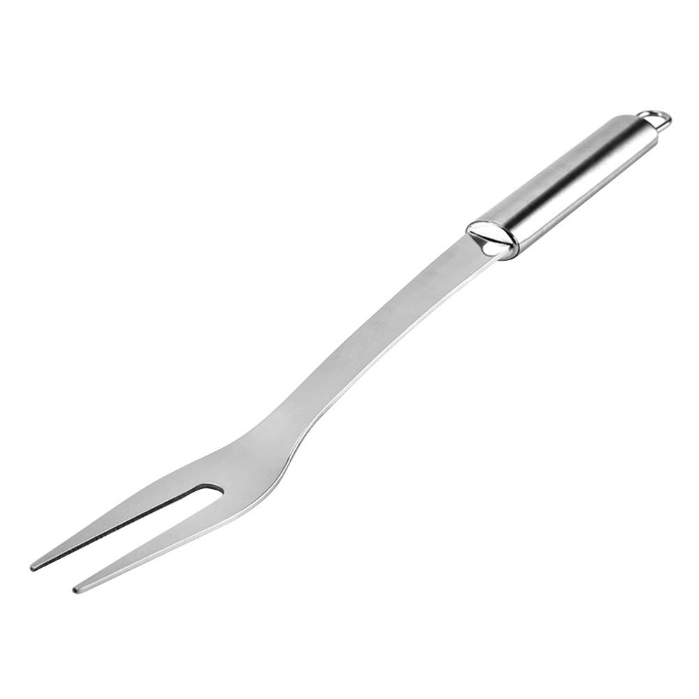BESTONZON Premium Stainless Steel BBQ Fork Set - Heavy Duty Meat Forks with Wooden Handles - Perfect for Grilling, Barbecue, Camping & Outdoor Cooking Accessories