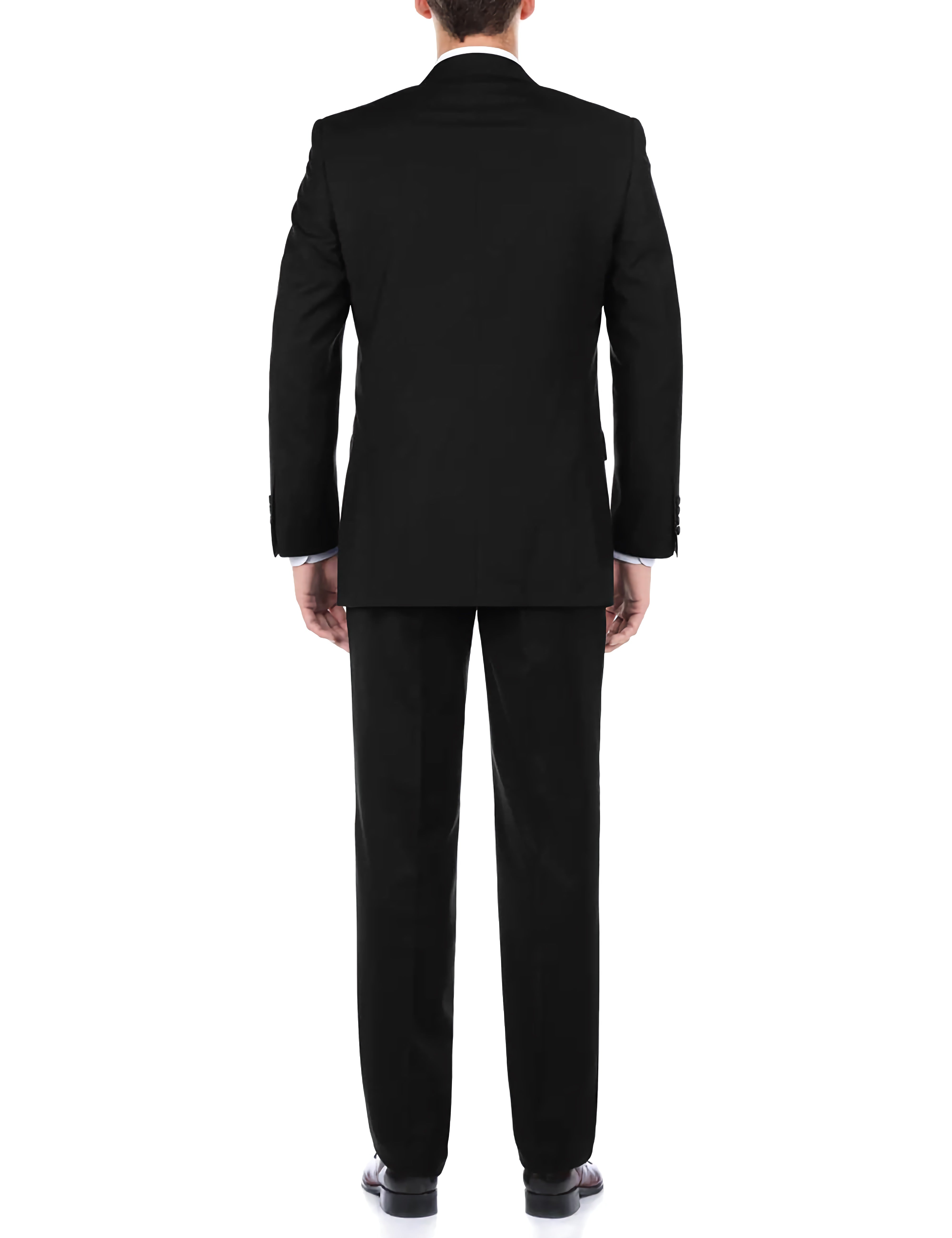 Classic 2 Button Men's Suit Set - Slim Fit Black Business Formal Wear for Office, Wedding & Special Occasions