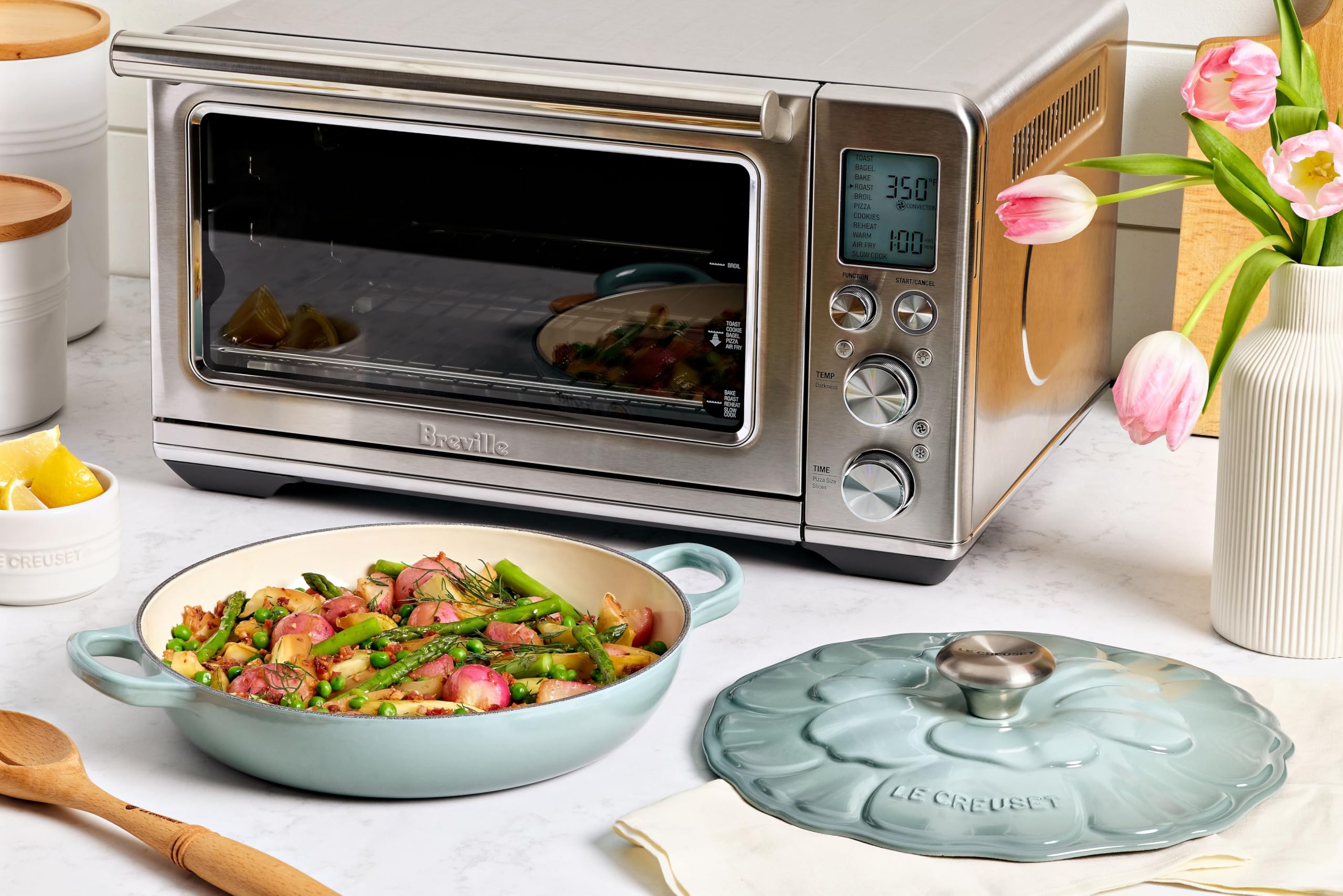 Le Creuset Signature Enameled Cast Iron Petal Braiser 2.25 Quart - Sea Salt Color | Dutch Oven for Braising, Roasting & Sautéing | Perfect for Stovetop, Oven & Table Serving