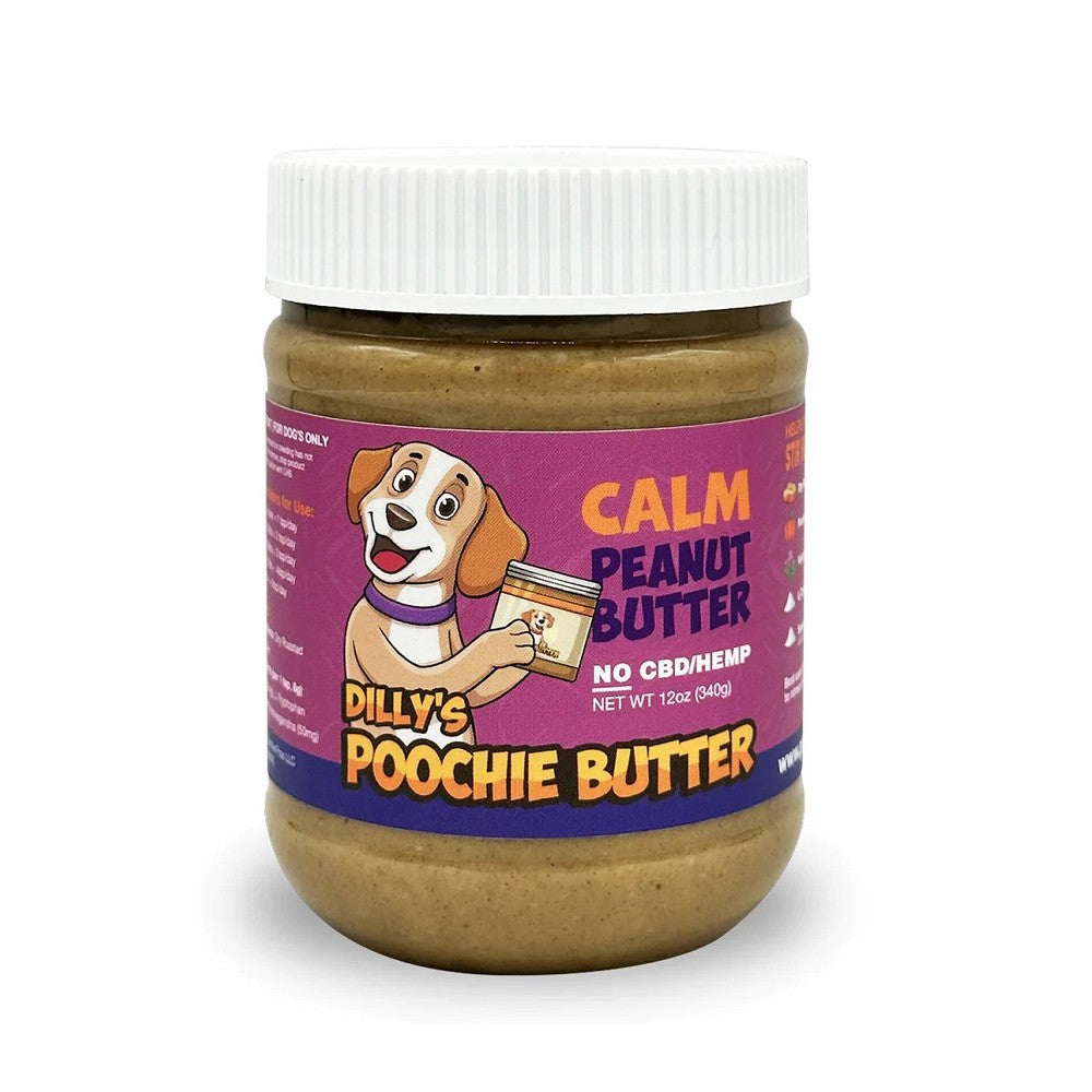 Natural Calming Peanut Butter Dog Food Topper - Stress Relief for Anxious Dogs - Grain-Free, No CBD - Perfect for Training, Kennel Stress & Fireworks Anxiety