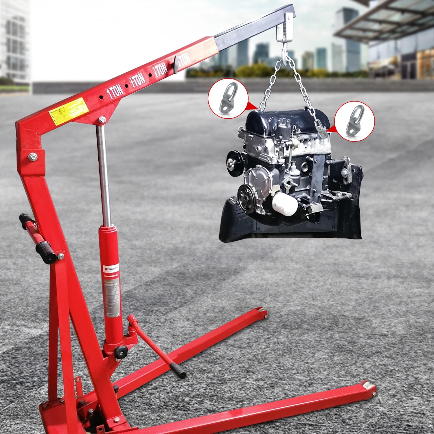 2 Sets Heavy Duty Engine Lift Bracket Kit - 7100/5500lbs Capacity, 1/2 Inch Lifting Rings - Perfect for Car, Tractor & Truck Engine Maintenance and Repair Work