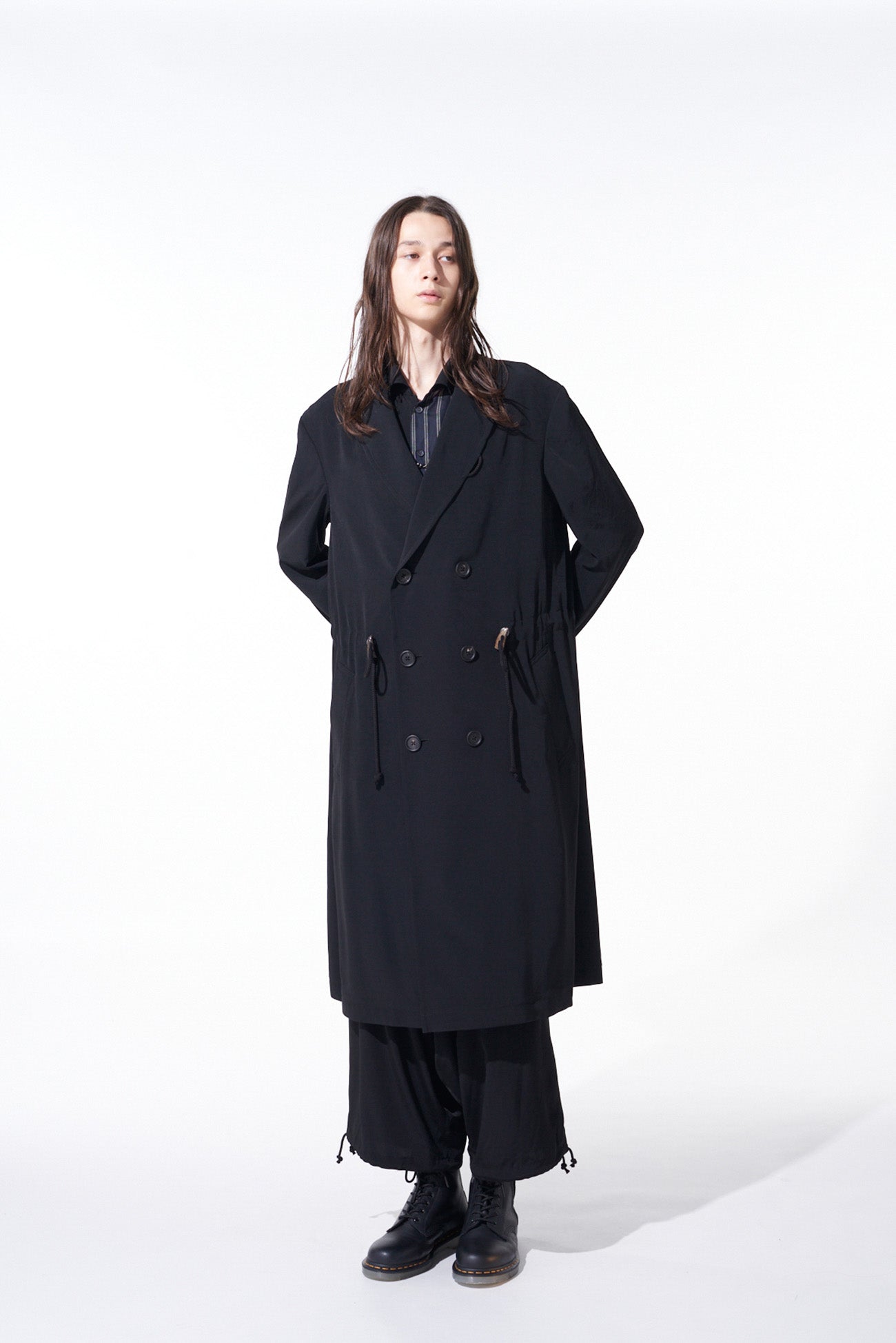 Elegant Crepe de Chine Shawl Collar Double Breasted Coat for Women - Perfect for Office Wear, Evening Events & Fall Outerwear