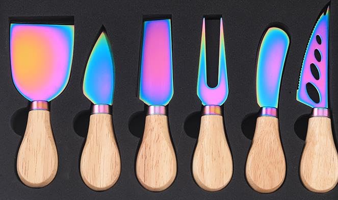 Premium Wooden Cheese Spreader Knife Set - Natural Wood Handle Butter Knives for Charcuterie Boards, Cheese Platters & Entertaining Accessories | Perfect for Dinner Parties, Wine Tasting & Gourmet Gift Giving
