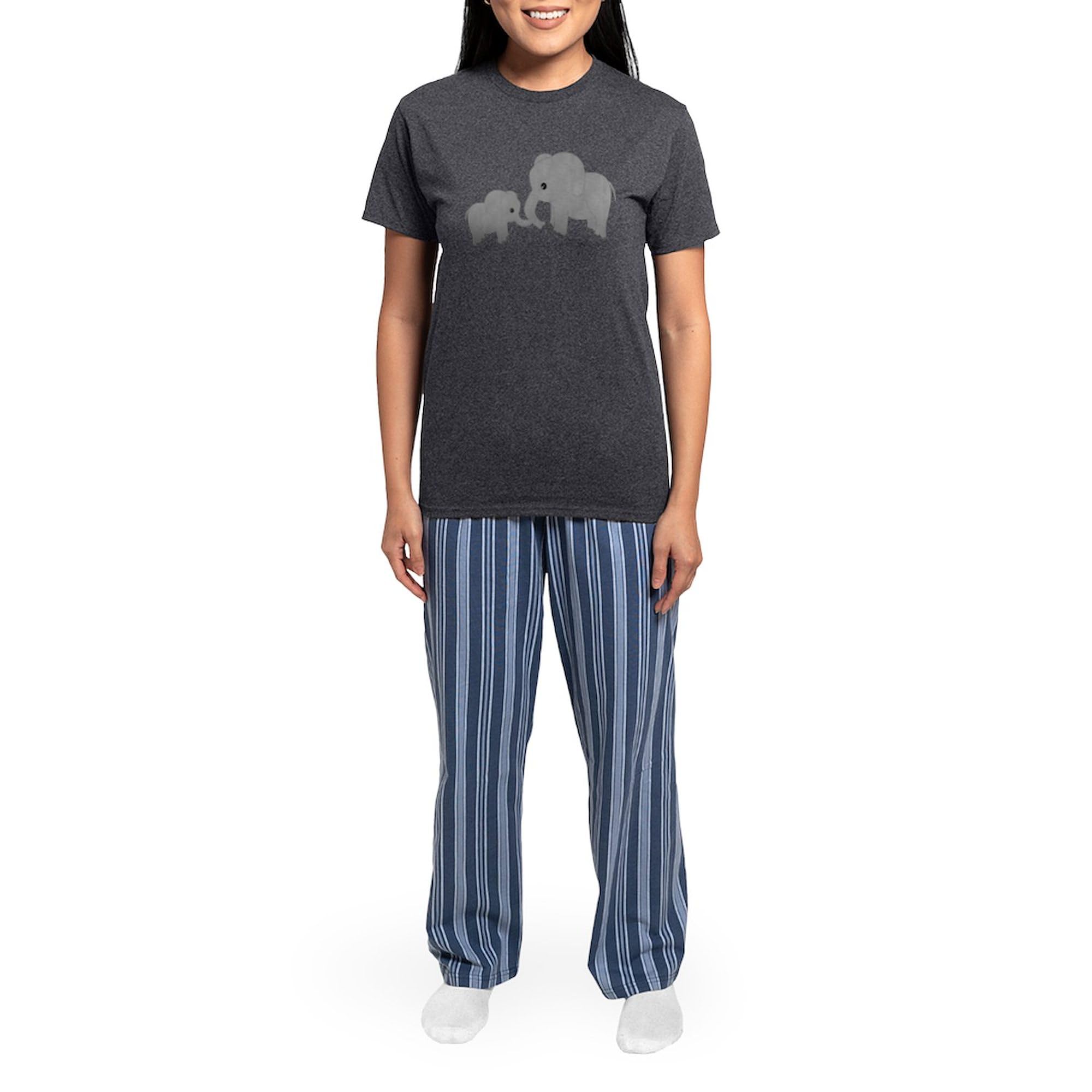 Cute Elephants Mom and Baby Pajama Set for Women - Soft & Comfortable Novelty Sleepwear in Charcoal | Perfect for Mother-Daughter Matching Outfits, Family Pajama Parties & Cozy Nights