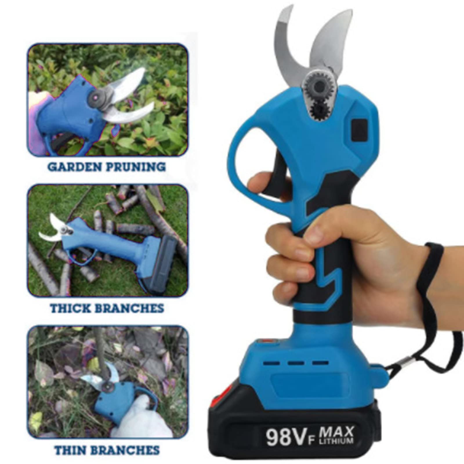 Professional Electric Pruning Shears - Cordless Battery Powered Pruner with 1.2 Inch Cutting Diameter, 2Ah Rechargeable Lithium Battery - Perfect for Gardening, Landscaping, Tree Trimming & Vineyard Maintenance