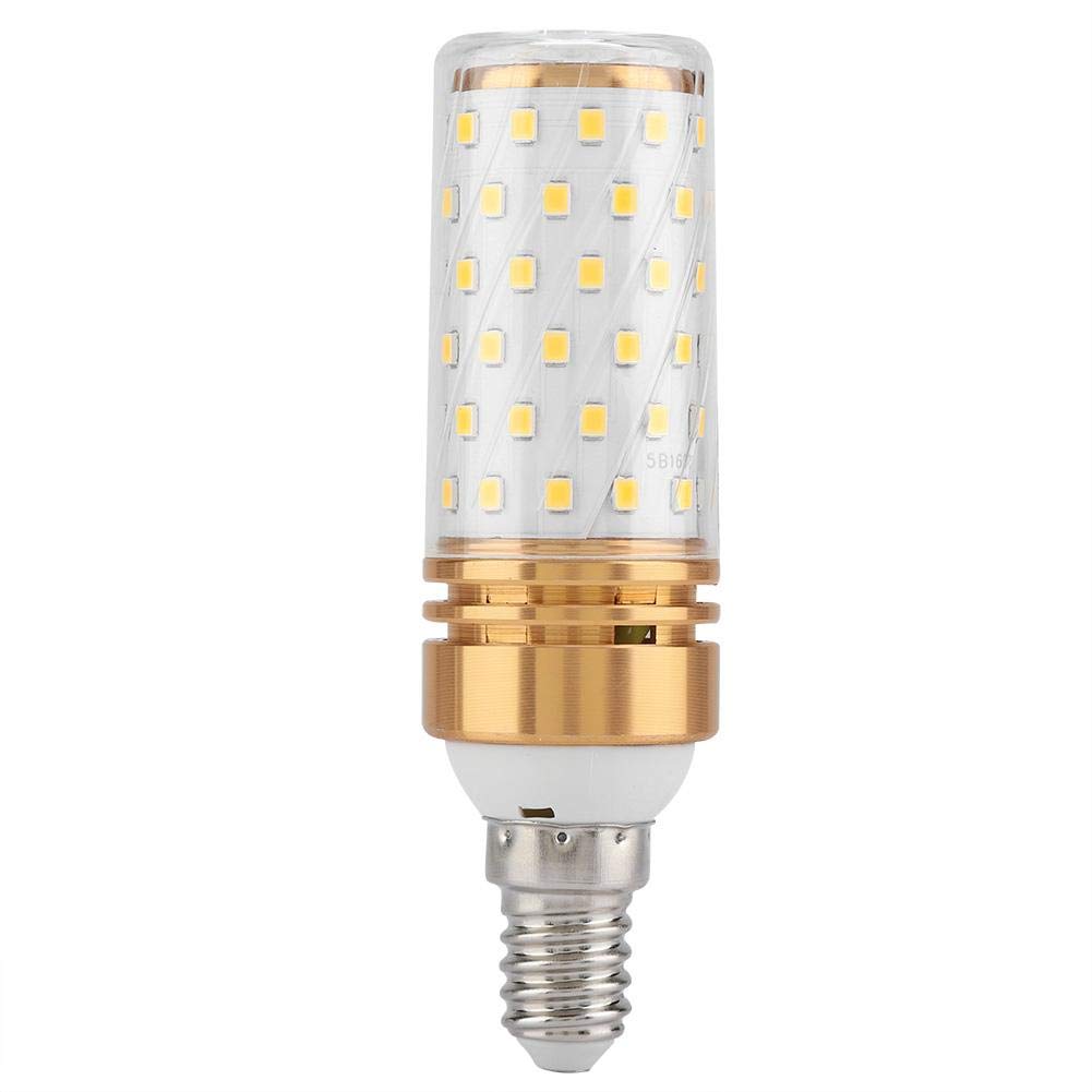 E14 16W LED Corn Light Bulb - Warm White 2700K, AC 85-240V Gold Base - Energy Saving Dimmable Bulb for Chandeliers, Ceiling Fans & Decorative Lighting