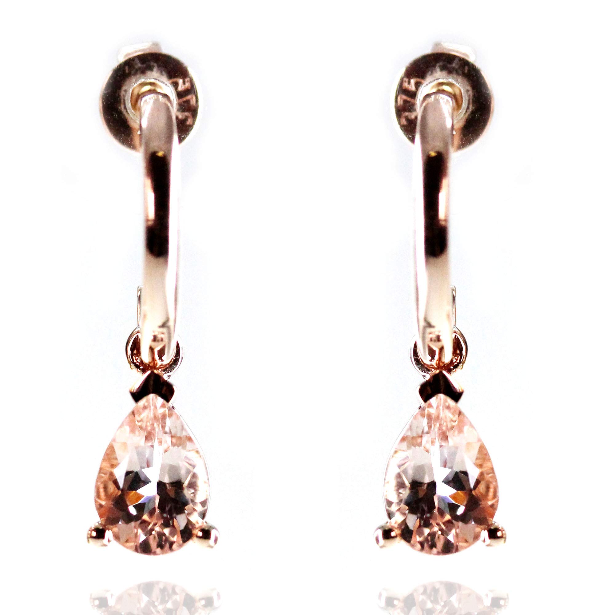 Elegant Rose Gold-Plated Silver Morganite Dangle Earrings for Women | Perfect for Weddings, Parties & Special Occasions