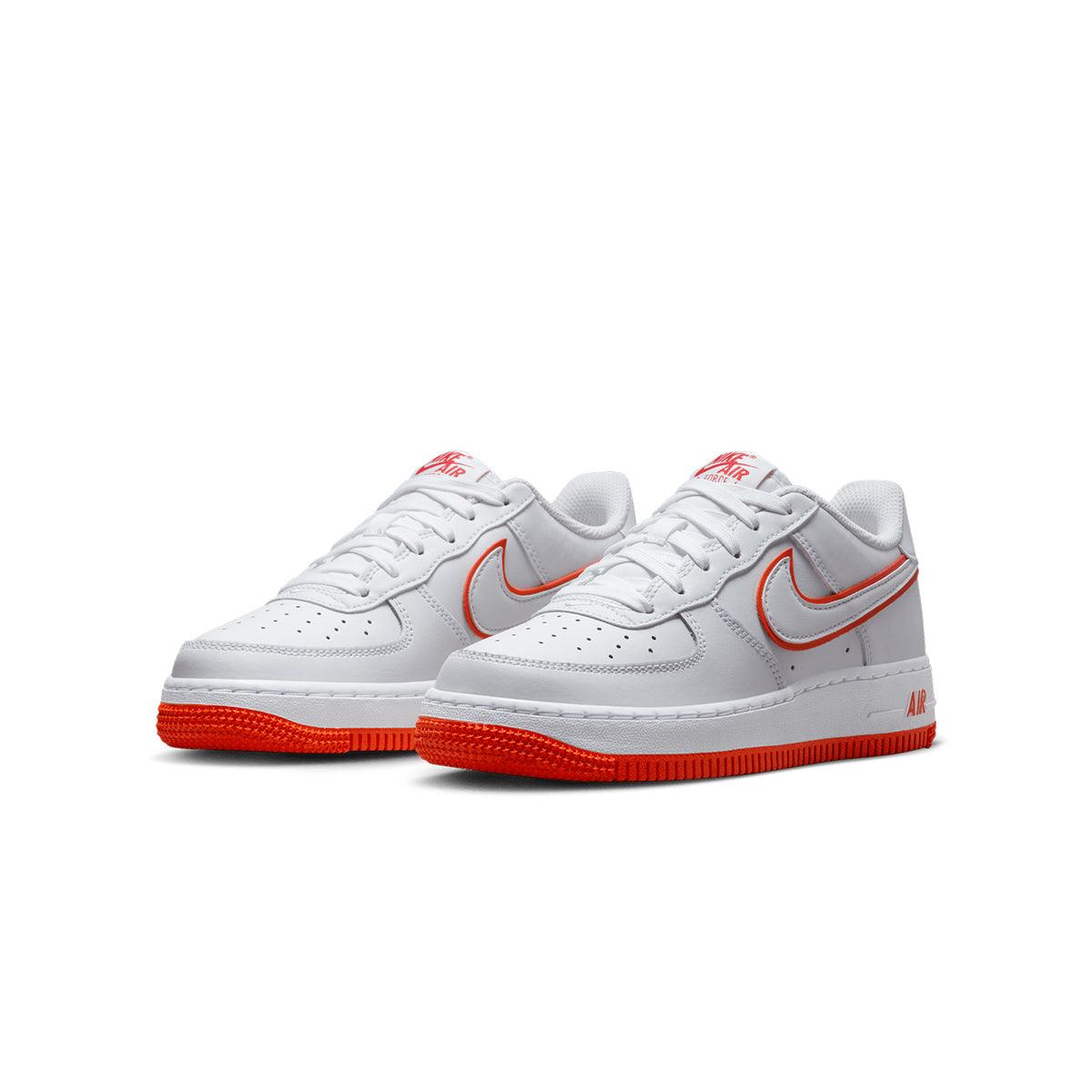 Nike Kids Air Force 1 'White Picante Red' Sneakers - Comfortable Basketball Shoes for Boys & Girls - Perfect for School, Sports & Casual Wear