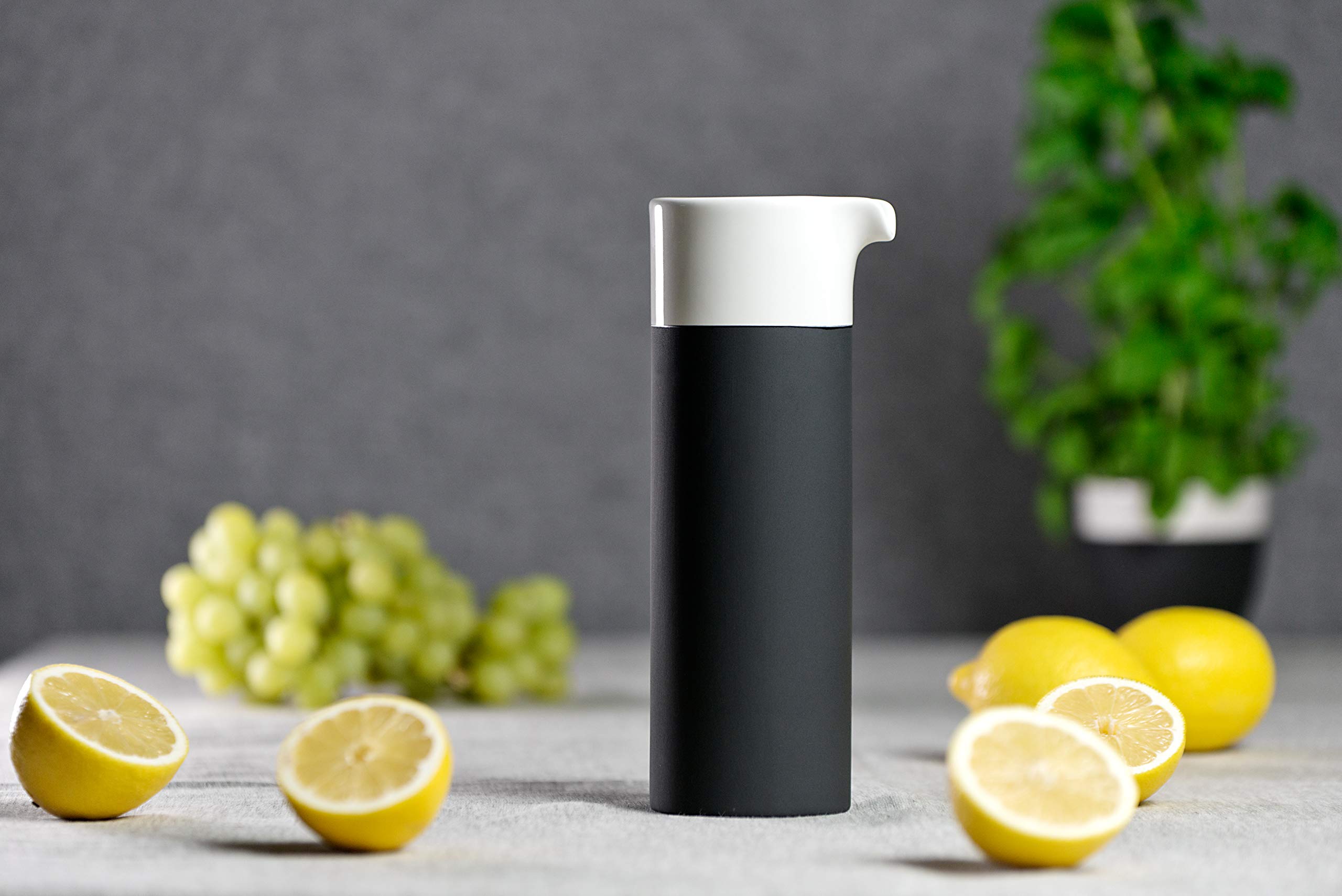 Premium White Ceramic Carafe with Natural Cooling - Elegant Water Pitcher for Iced Tea, Lemonade & Summer Beverages - Perfect for Home, Office & Outdoor Gatherings