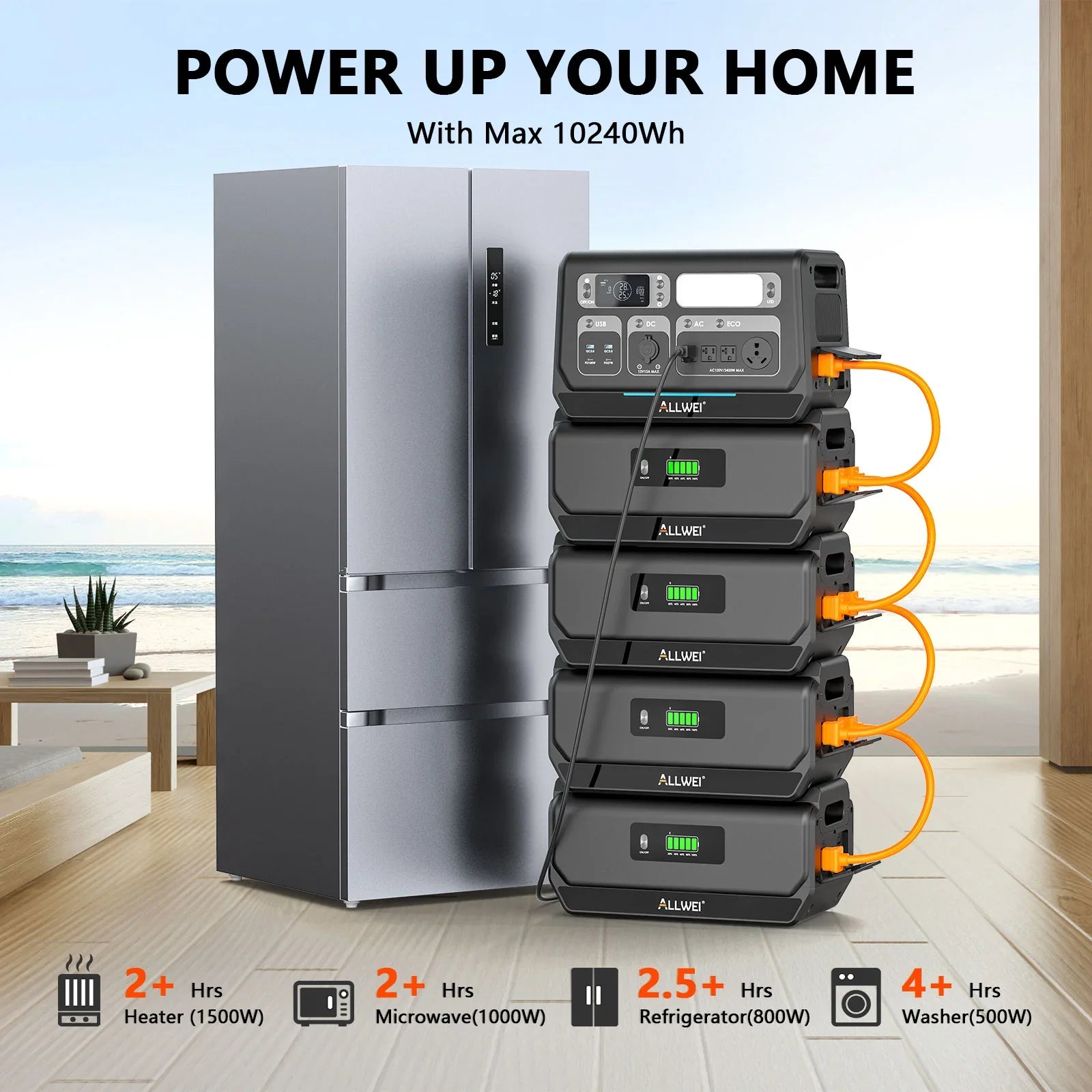 ALLWEI B200 PRO Expansion Battery for PPS2400 Power Stations - Portable Backup Power for Camping, Emergencies & Outdoor Adventures