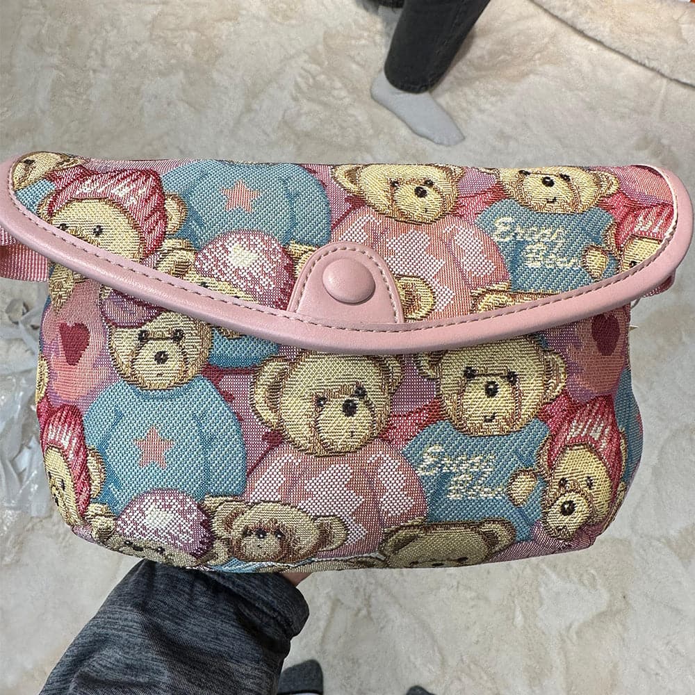 AG Collective Bear Print Crossbody Bag for Women - Stylish Animal Print Purse for Everyday Use, Travel & Casual Outings