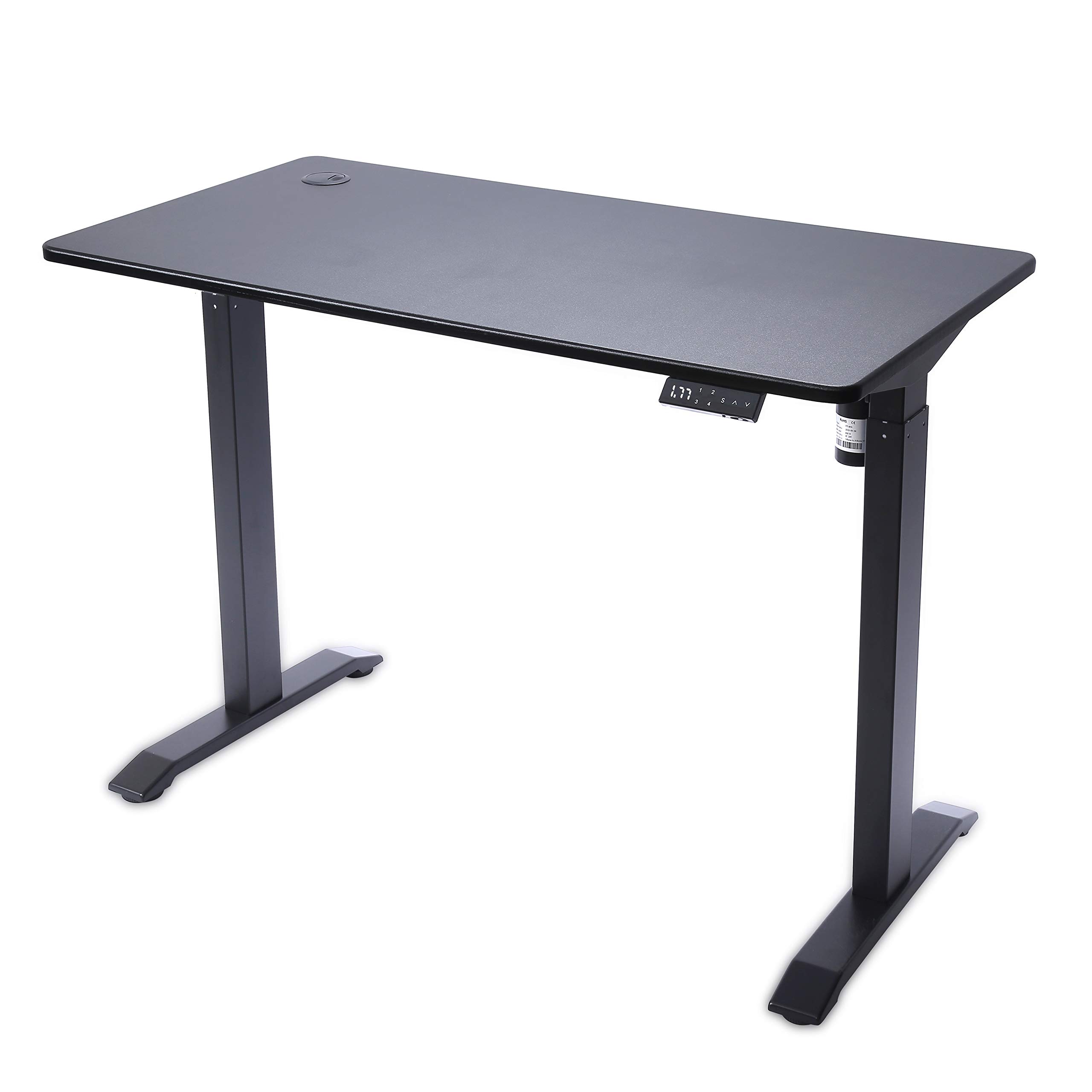 UNICOO 48 x 24 Inches Electric Height Adjustable Standing Desk - Motorized Sit Stand Workstation for Home Office, Gaming & Study | Whole-Piece Desk Board with Memory Function (KT1001-BB) | Perfect for Remote Work, Online Classes & Ergonomic Workspace Setup