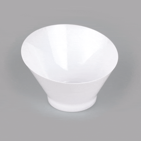 5 oz Round White Plastic Small Incline Bowl - 3.75
