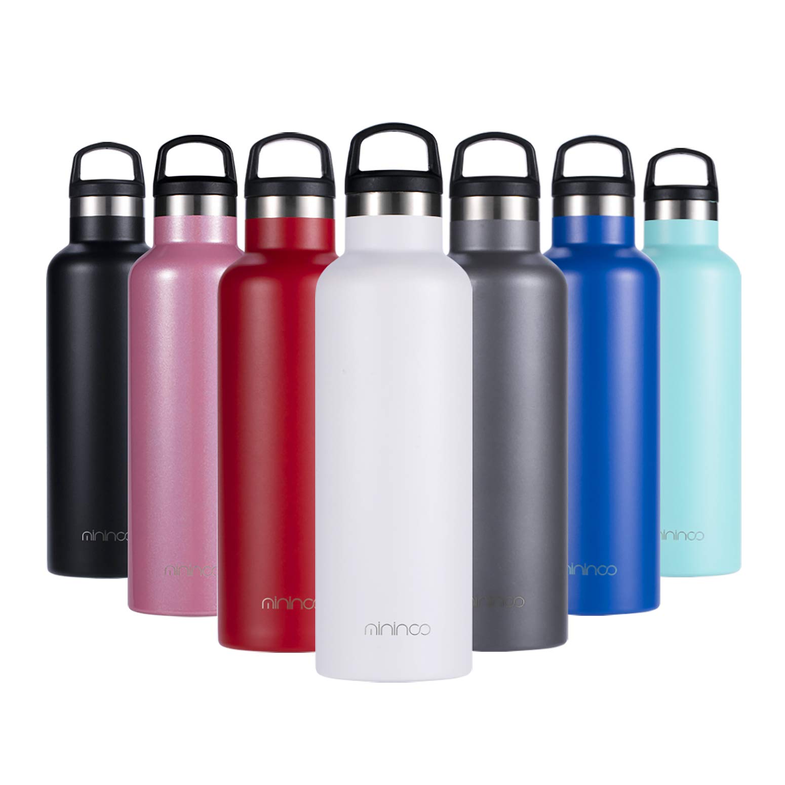 Premium Stainless Steel Vacuum Insulated Water Bottle - 24oz Double Wall Thermos with Leakproof Handle Lid | Hot & Cold Beverage Container for Hiking, Gym, Office & Outdoor Activities