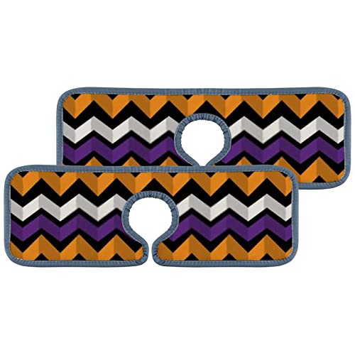 Halloween Simple Zig Zag Pattern Purple Orange