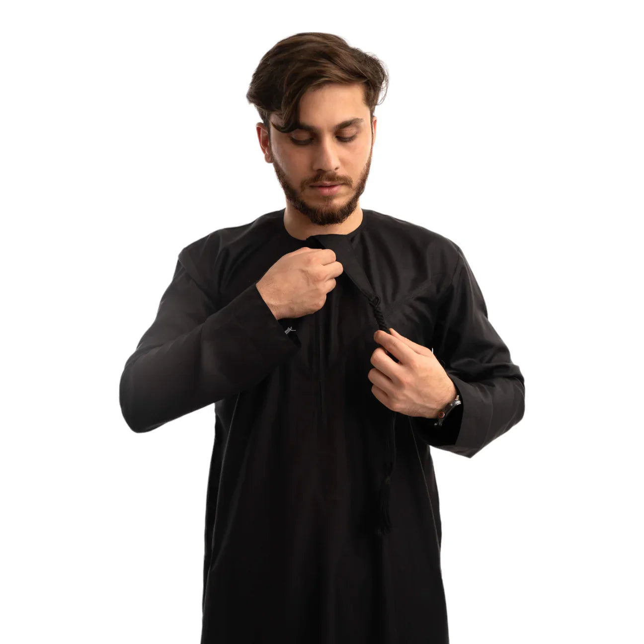 Premium Black Emirati Thobe for Men - Traditional Arabic Jubbah for Weddings, Eid & Special Occasions