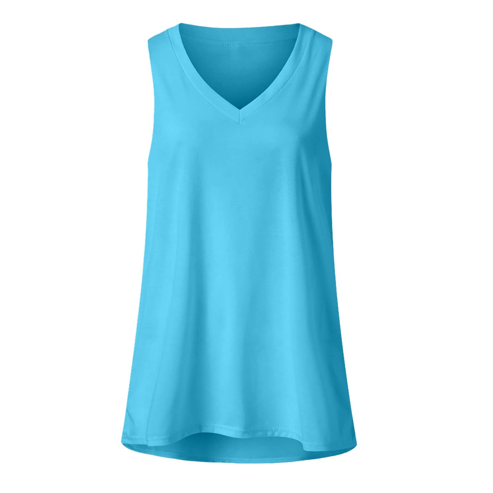Women's Cotton V-Neck Tank Tops - Summer Sleeveless Blouse for Casual Wear