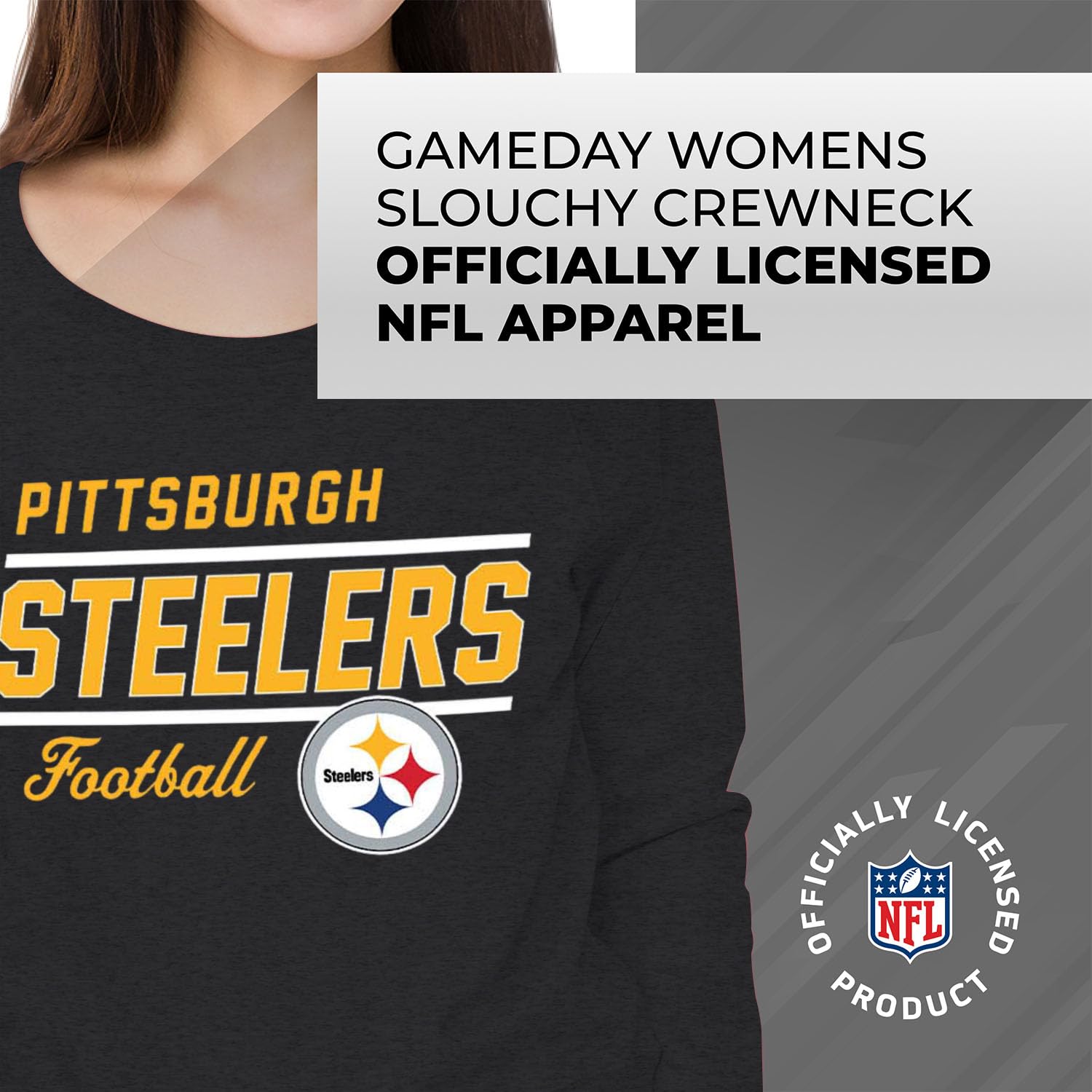 NFL Women's Lightweight Crew Neck Pullover - Team Fan Apparel, Slouchy Fit Raglan Sweatshirt for Game Day & Casual Wear | Perfect for Football Games, Tailgating & Everyday Comfort