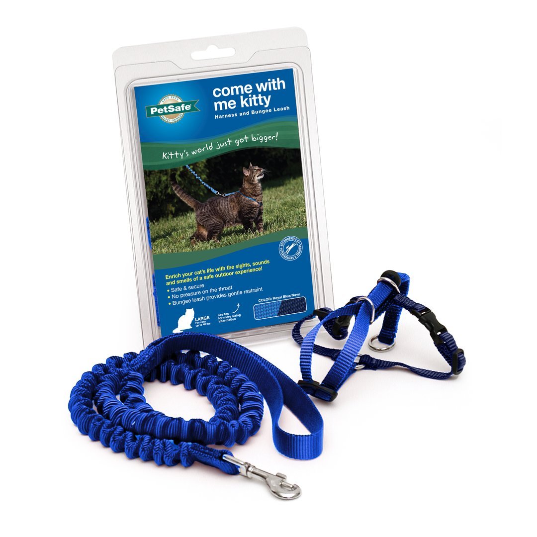 Come With Me Kitty Cat Harness and Bungee Leash Set - Adjustable Pet Safety Vest for Indoor/Outdoor Adventures