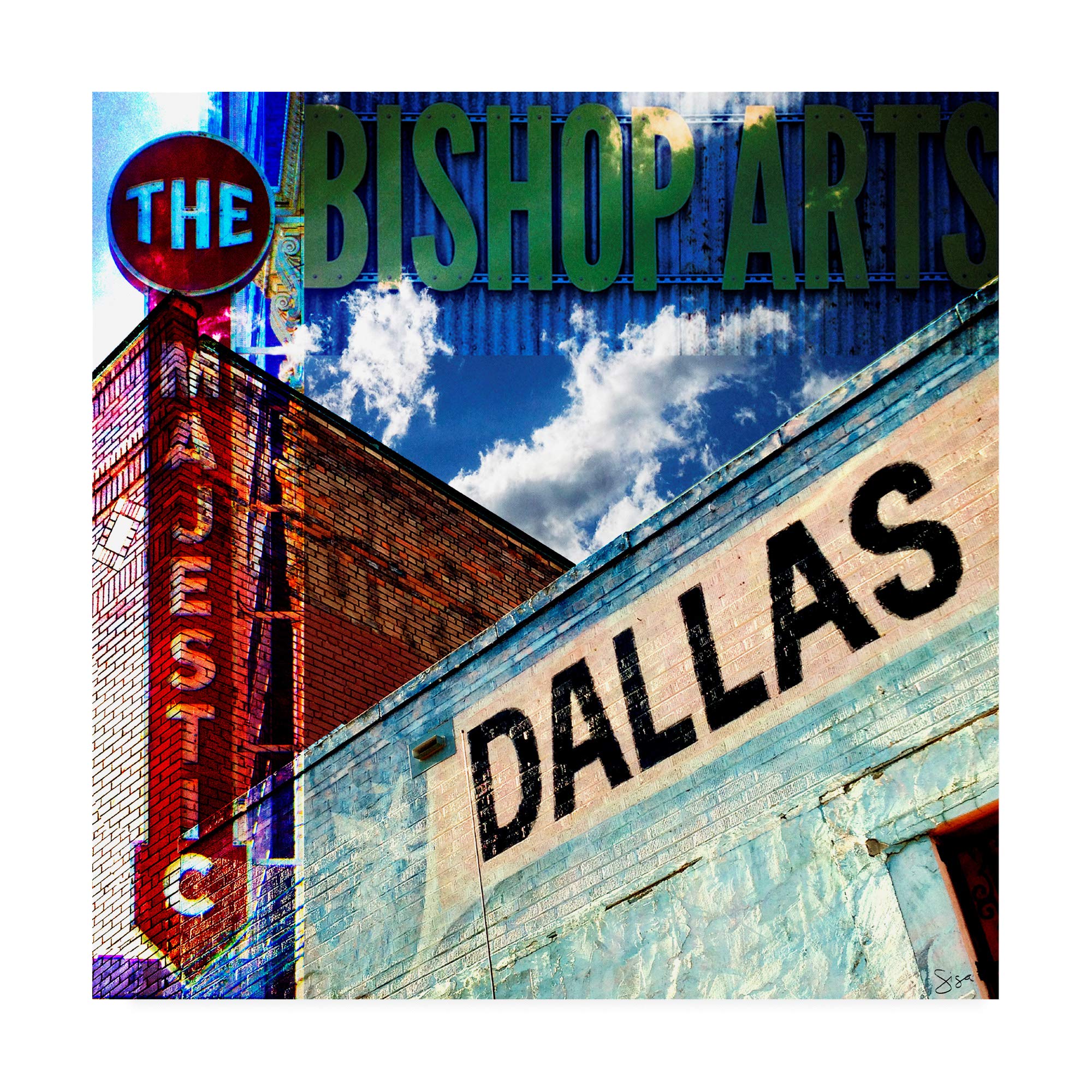 Trademark Fine Art Bishop Art Dallas by Sisa Jasper - 18x18 Inch Framed Canvas Wall Art - Perfect for Living Room, Bedroom & Office Decor
