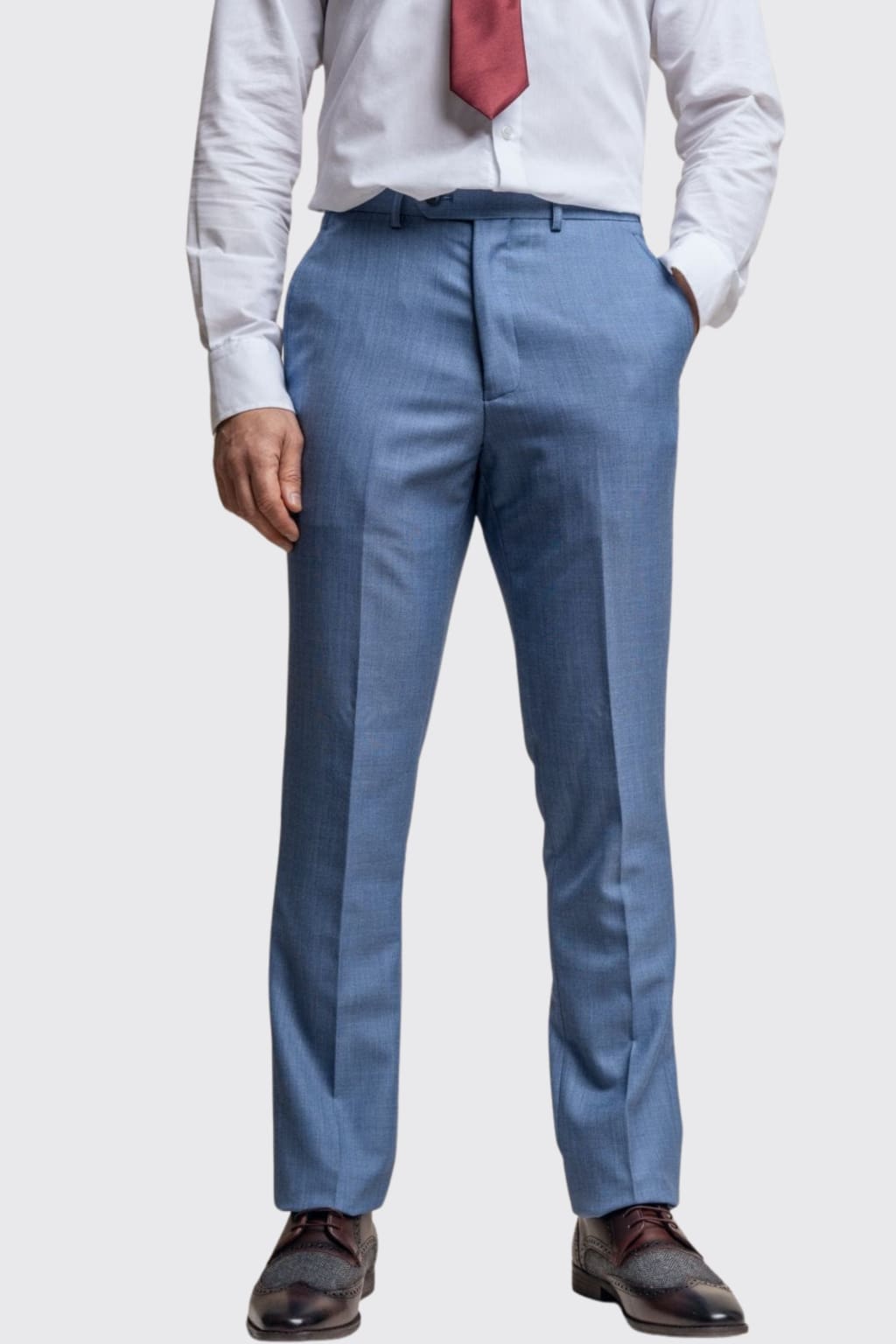 Cavani Blue Jay Trousers for Men - Slim Fit Stretch Dress Pants for Business & Office Wear - Comfortable Work Pants for Professional Style