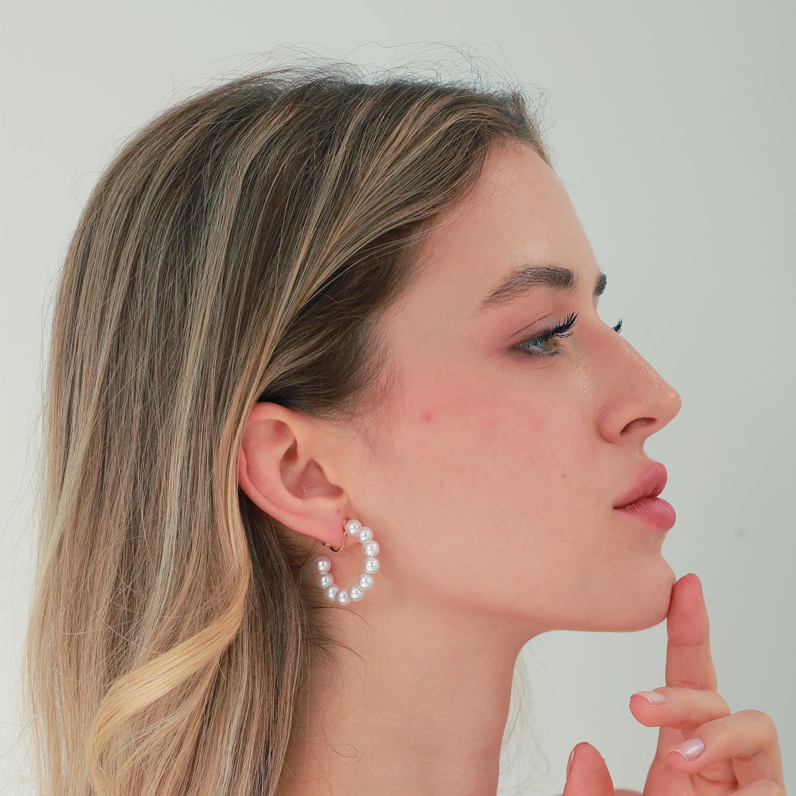 14K Gold Plated Clip-On Pearl Dangle Earrings for Women - Elegant Hoop No-Piercing Earrings for Weddings, Parties & Special Occasions | Minimalist Jewelry Gift