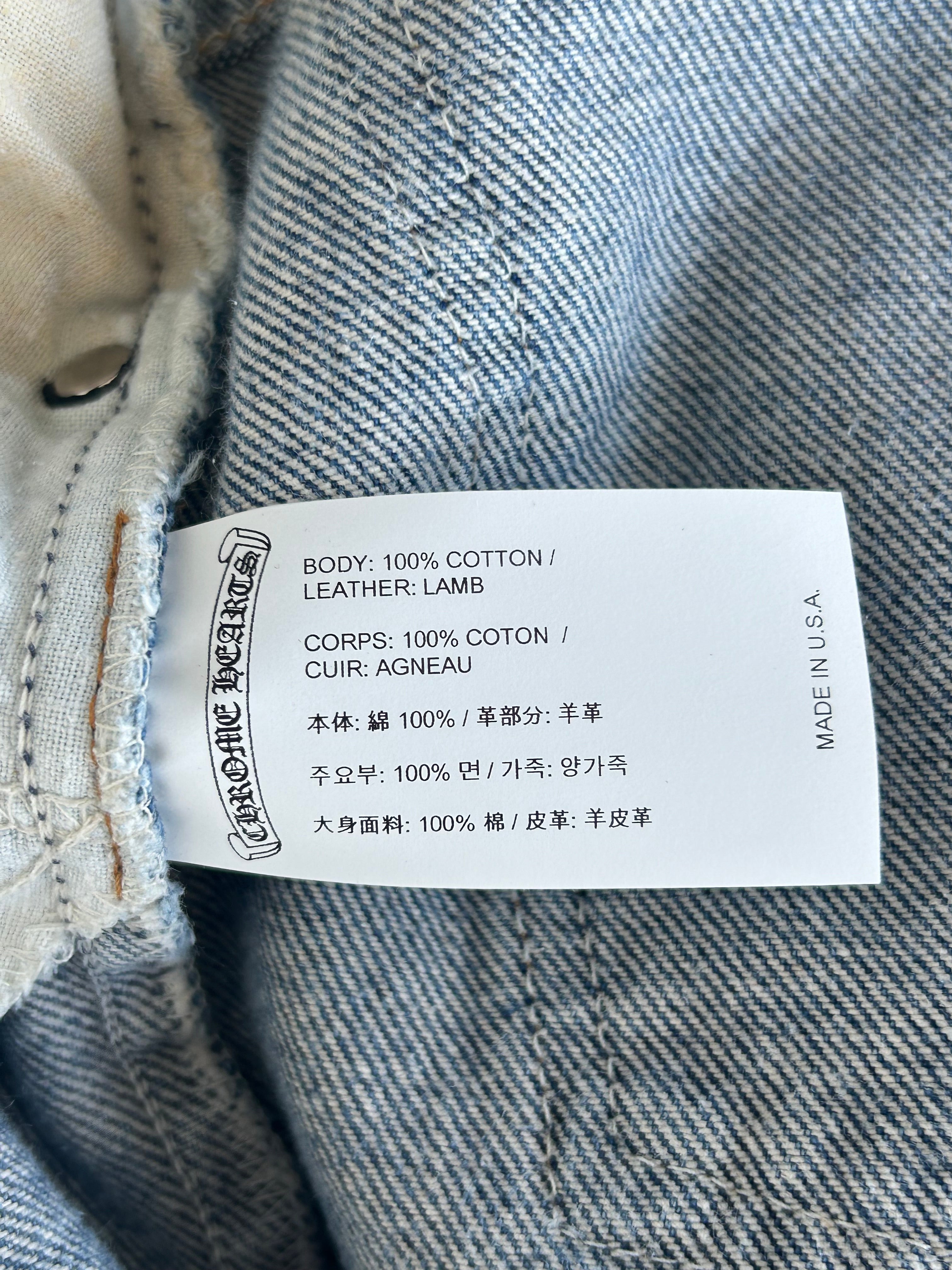 Chrome Hearts x Levi's Blue & Black Cross Patch Denim Jeans for Men - Stylish Vintage Distressed Skinny Jeans - Perfect for Casual Outfits, Streetwear, and Night Out