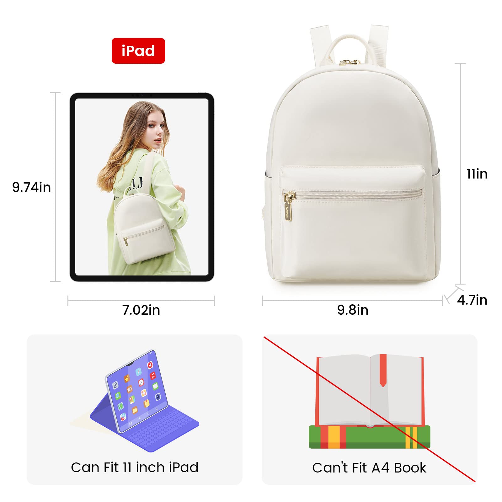 LOVEVOOK Mini Backpack for Women - Lightweight Waterproof Small Backpack Purse for Daily Use, Travel, Hiking & School - Stylish & Compact Daypack